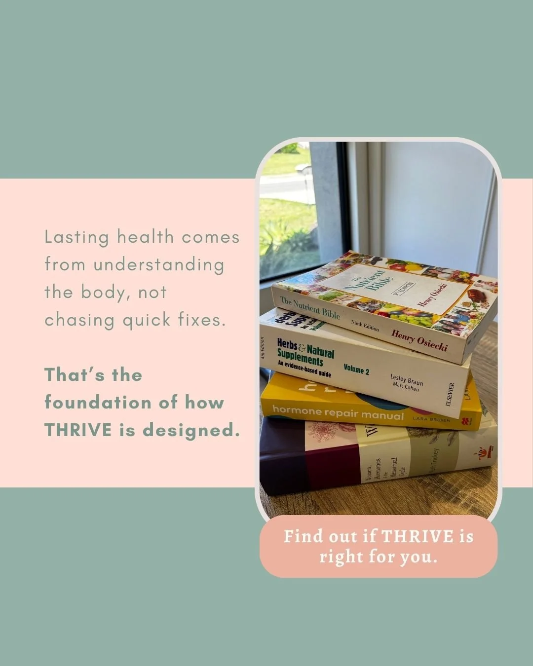 THRIVE isn&rsquo;t just about weight loss.

Weight can change, yes, but that&rsquo;s not the main goal. The real focus is supporting your body in a way that actually lasts, especially through perimenopause and beyond.

It&rsquo;s about understanding 