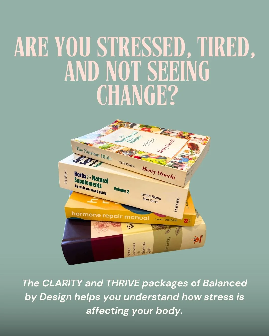 If you&rsquo;ve been doing all the right things and still feel stuck, this is often the missing piece.
Not more effort. Not more restriction. But clarity.

The Balanced by Design Clarity and Thrive packages include EndoMap Hormone and cortisol testin