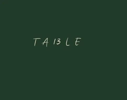 TABLE 13 POP-UP at SILVIE