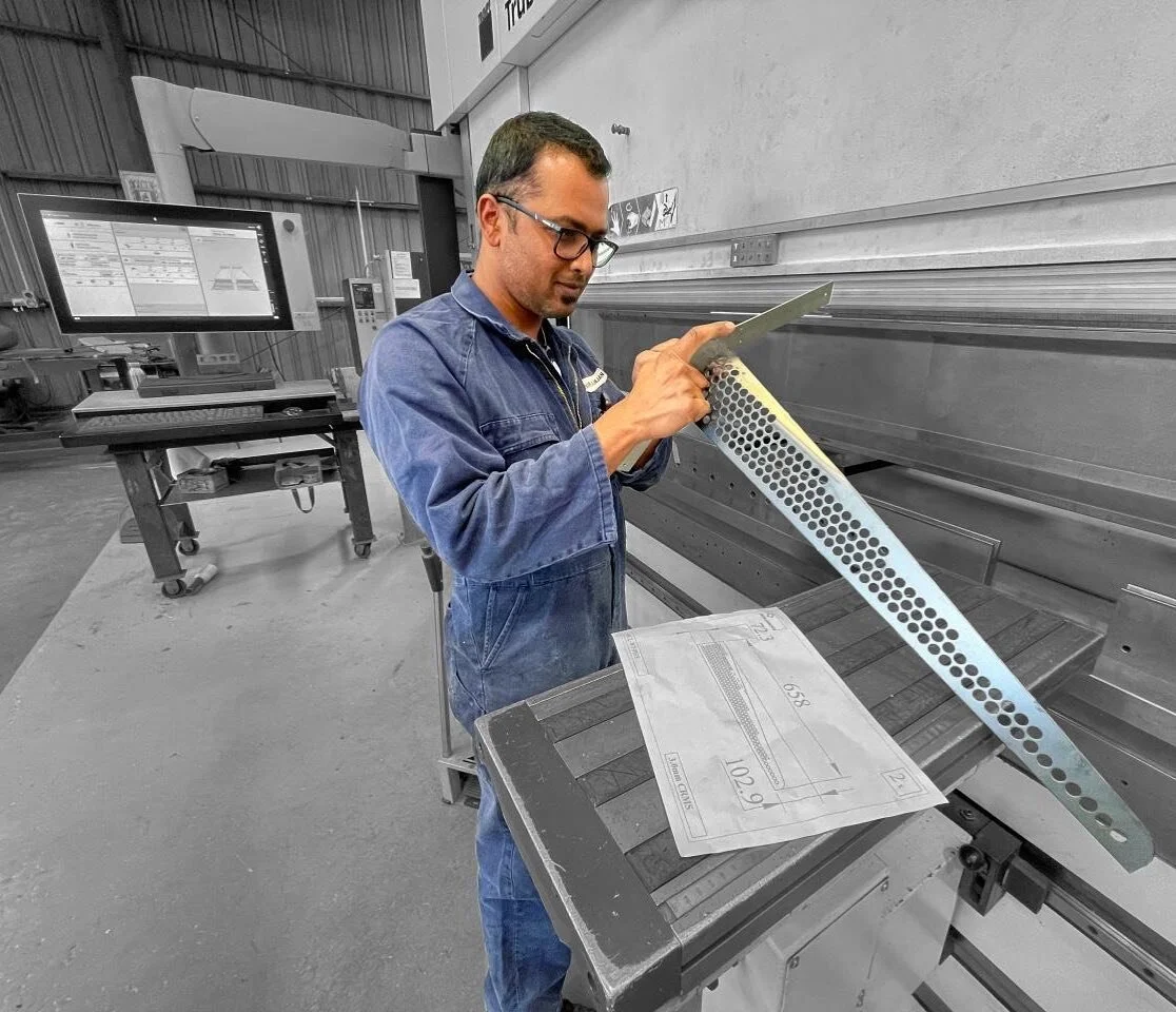 Here we have Niranjan, doing his checks after operating our Trumpf TruBend 5170 press brake. Please get in touch for all of your sheet metal fabrication needs. For more information on what we can offer visit www.metalconcepts.co.nz Have a great weeke