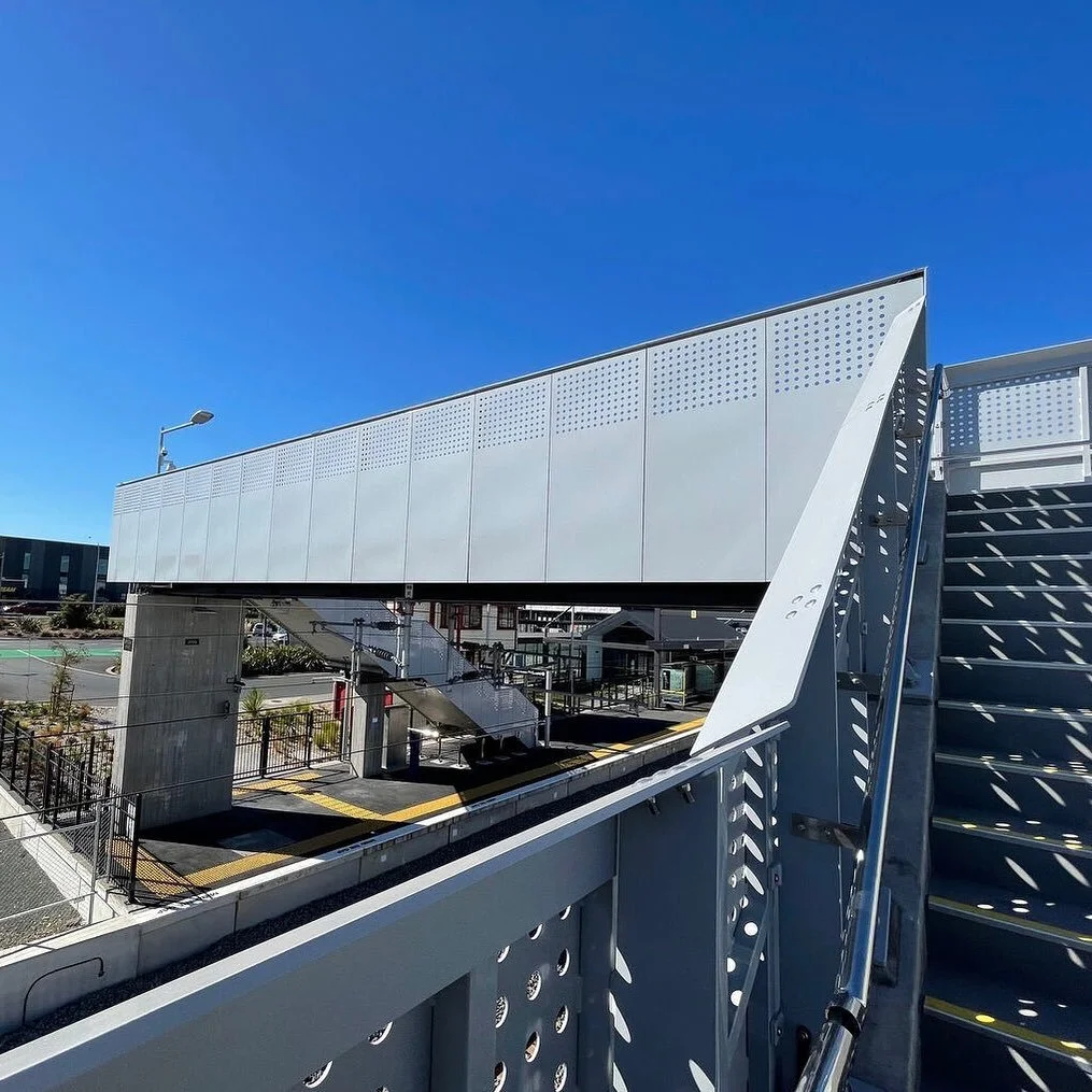 Another photo of our fabricated balustrade and handrail on the new stair overbridge as part of the City Rail Link Ōtāhuhu Train Station improvements. The new 3rd platform will accommodate a new service between Ōtāhuhu and Henderson. It is great for u