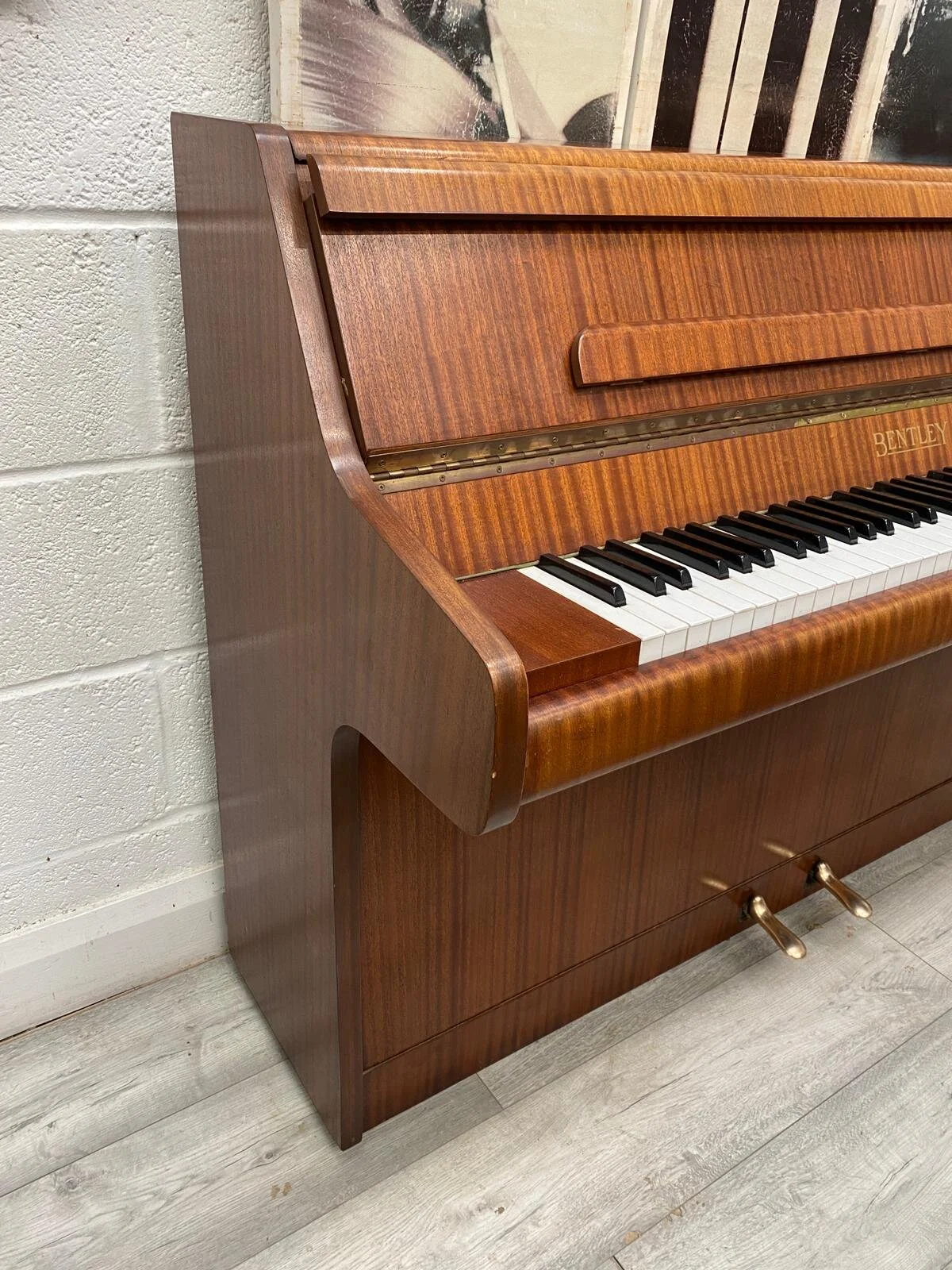 Bentley Small Medium Mahogany Upright Piano — Pianos Direct