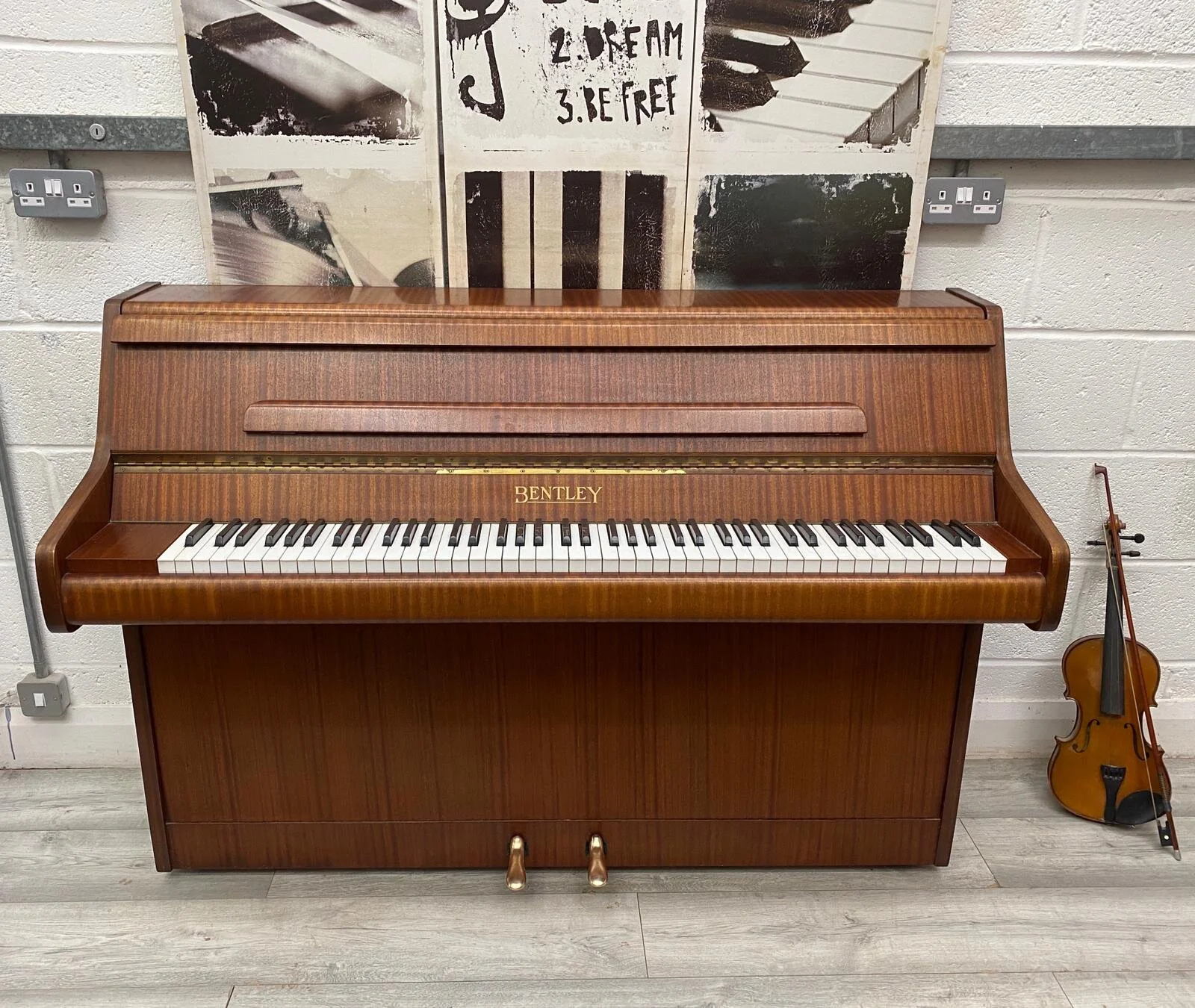 Bentley Small Medium Mahogany Upright Piano — Pianos Direct