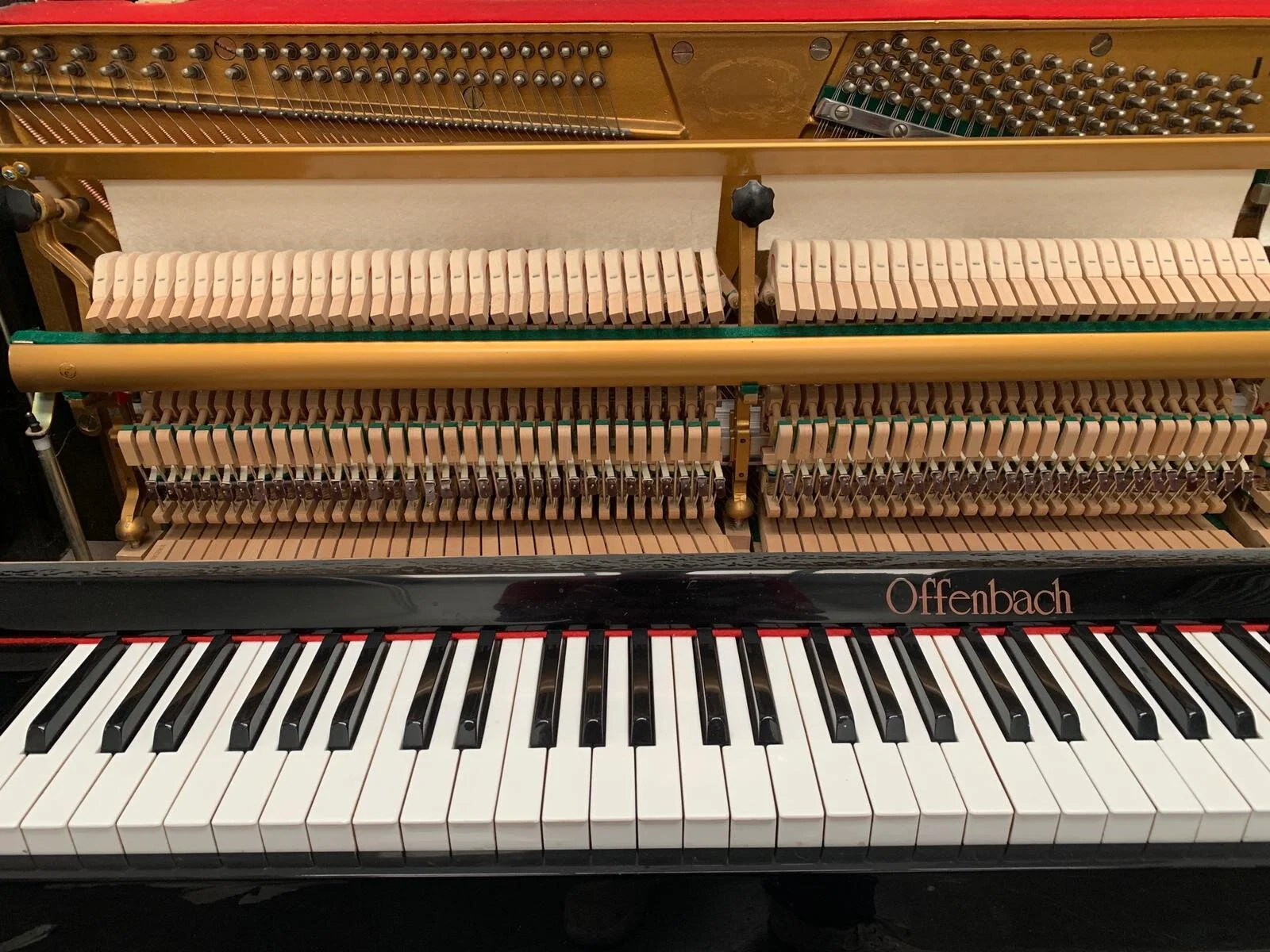 Black gloss Offenbach upright piano — Pianos Direct