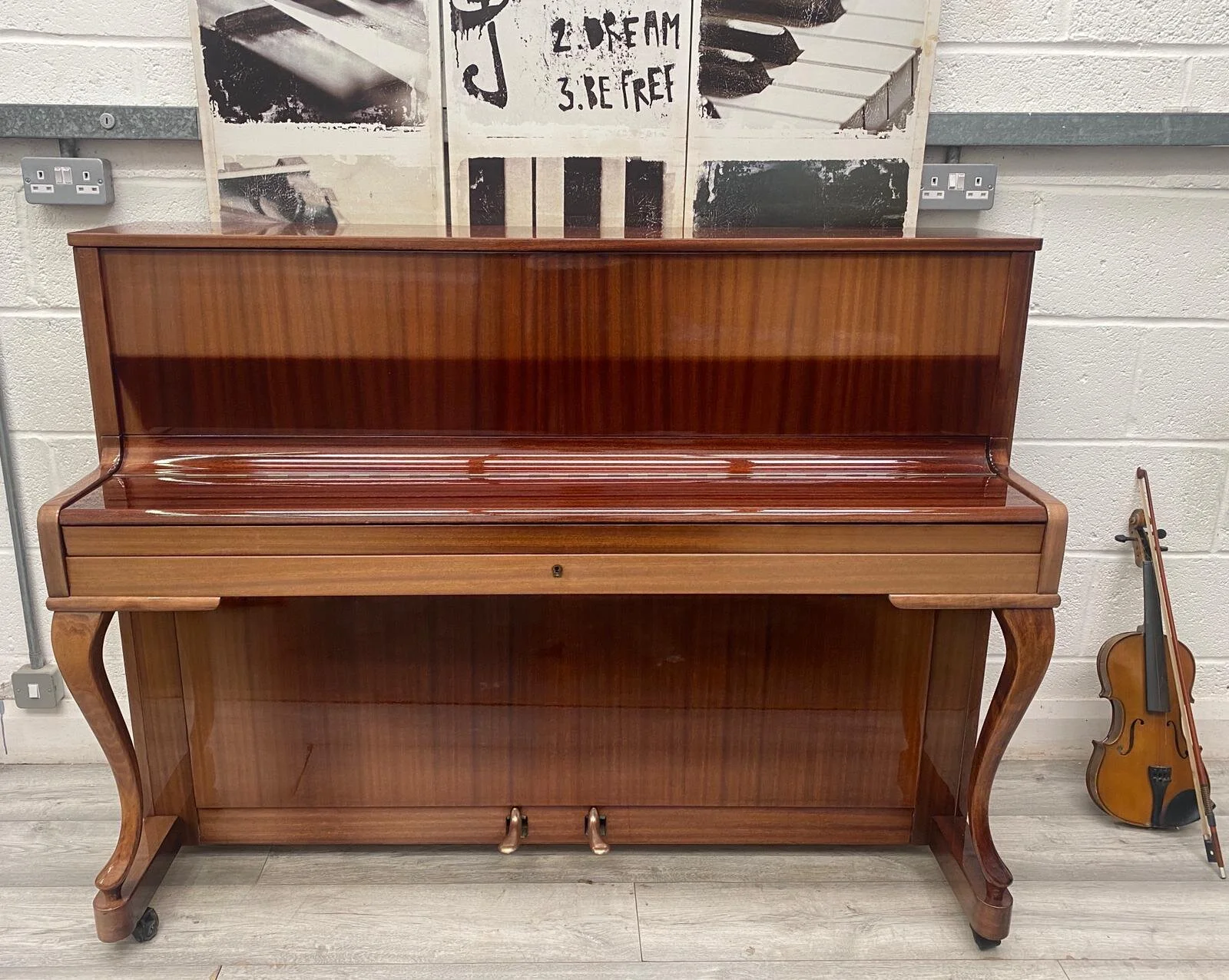Zimmermann upright mahogany piano — Pianos Direct