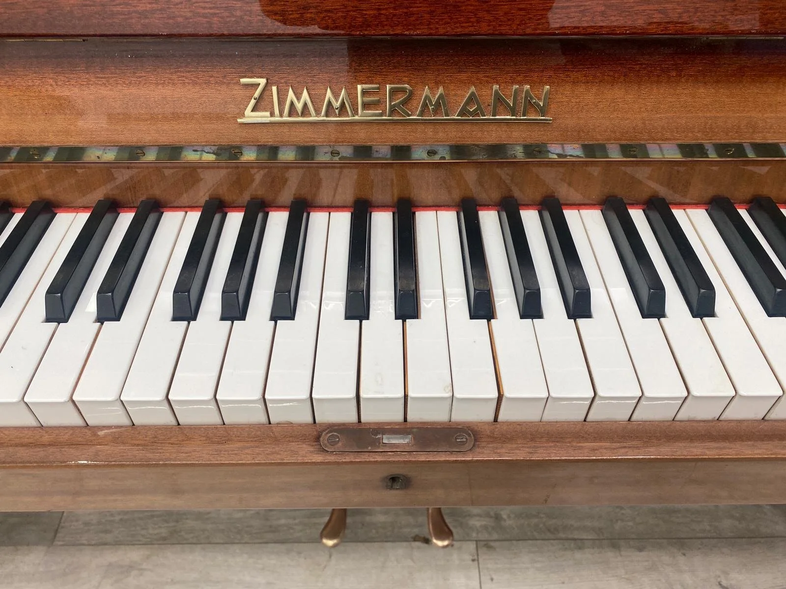 Zimmermann upright mahogany piano — Pianos Direct