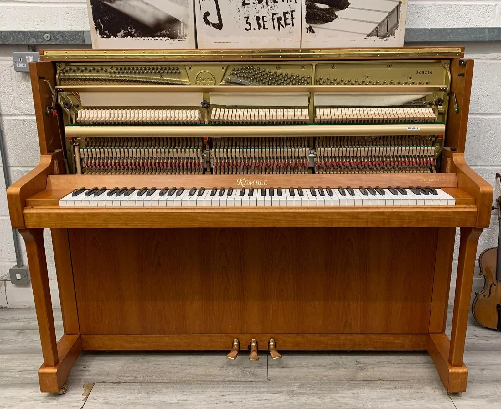 Kemble Windsor Cherrywood finish upright piano — Pianos Direct