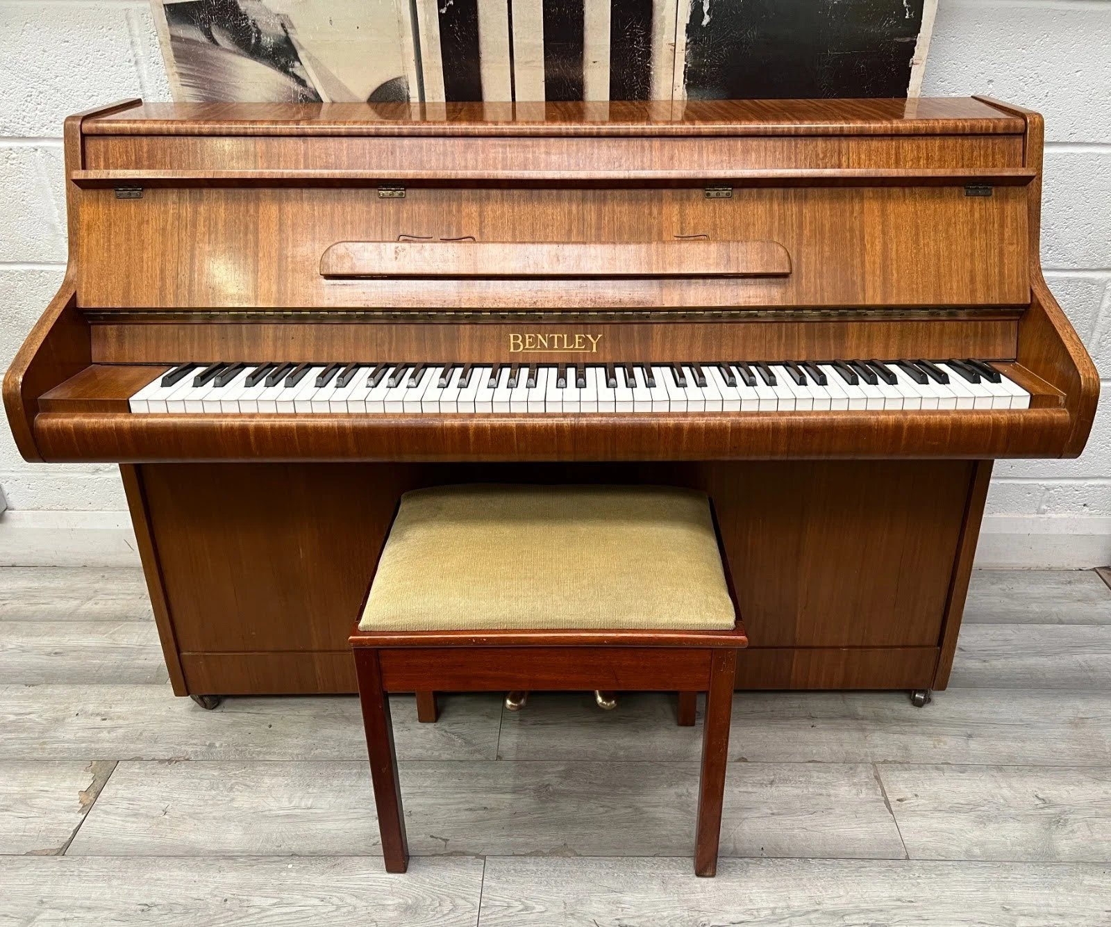 Bentley light rosewood upright piano — Pianos Direct