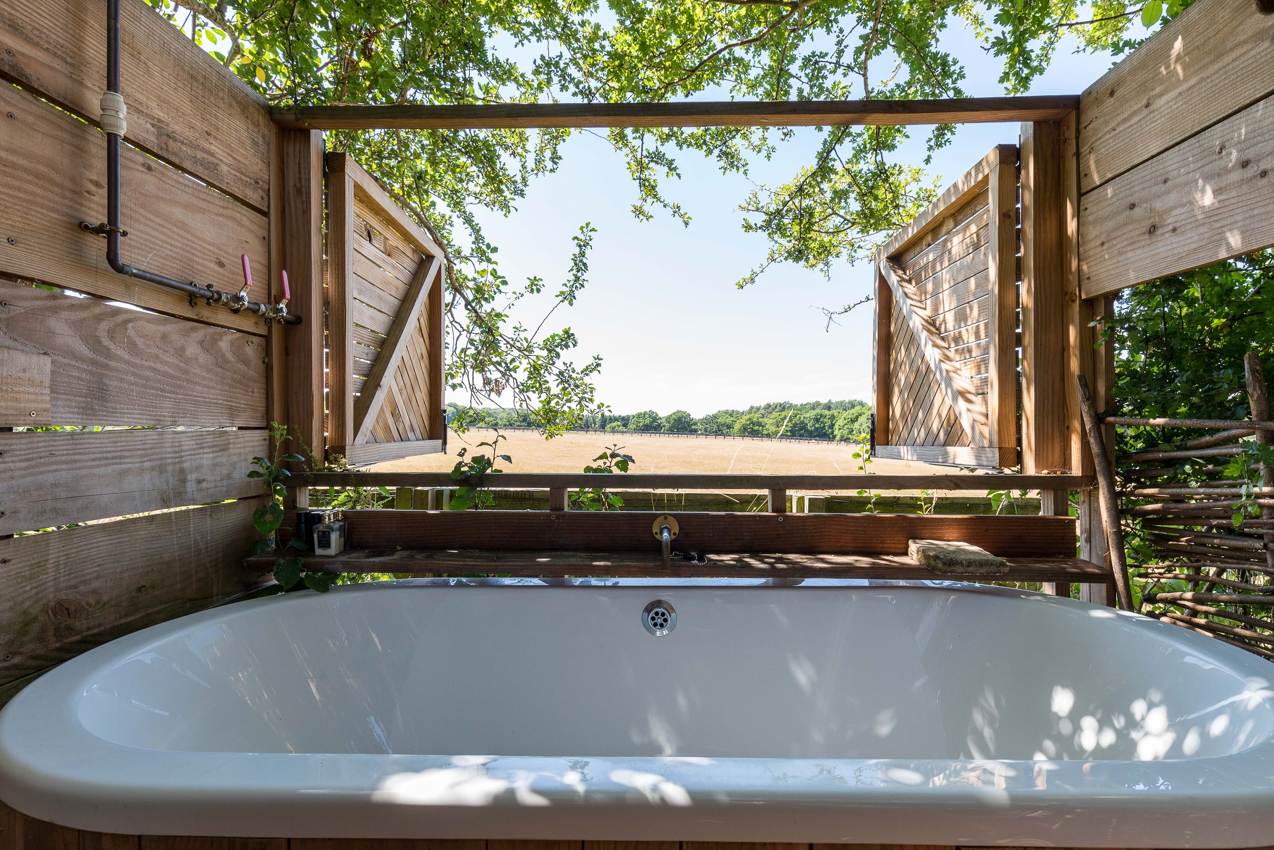 Wood Cabin | West Sussex | Private outdoor bath — Westerlands