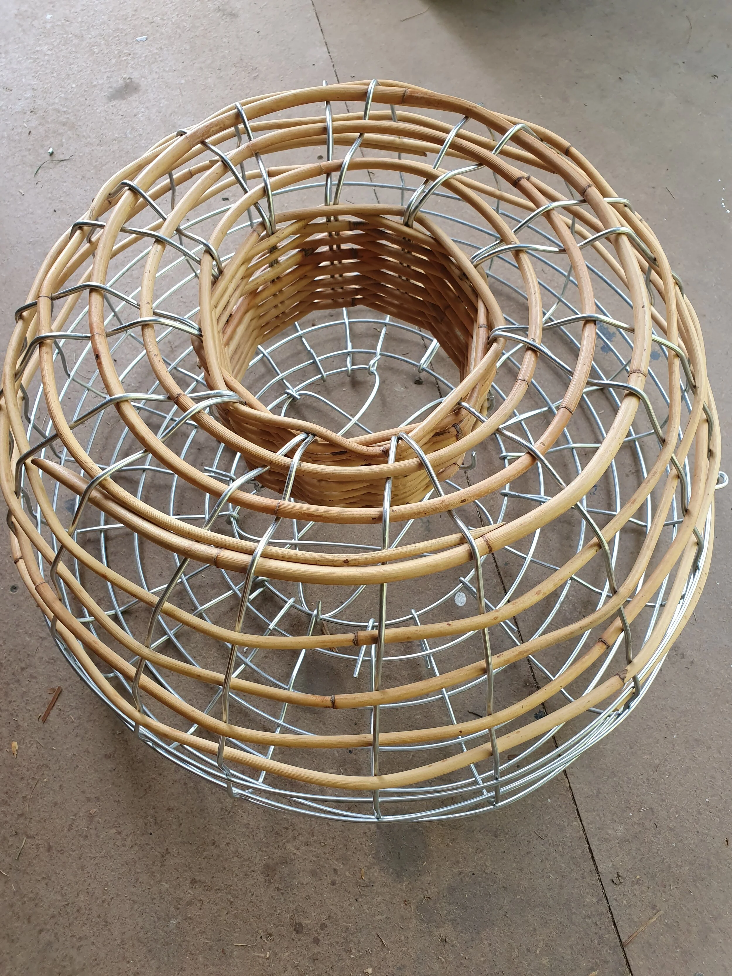 Strong 4mm Steel and Cane Lobster Pot