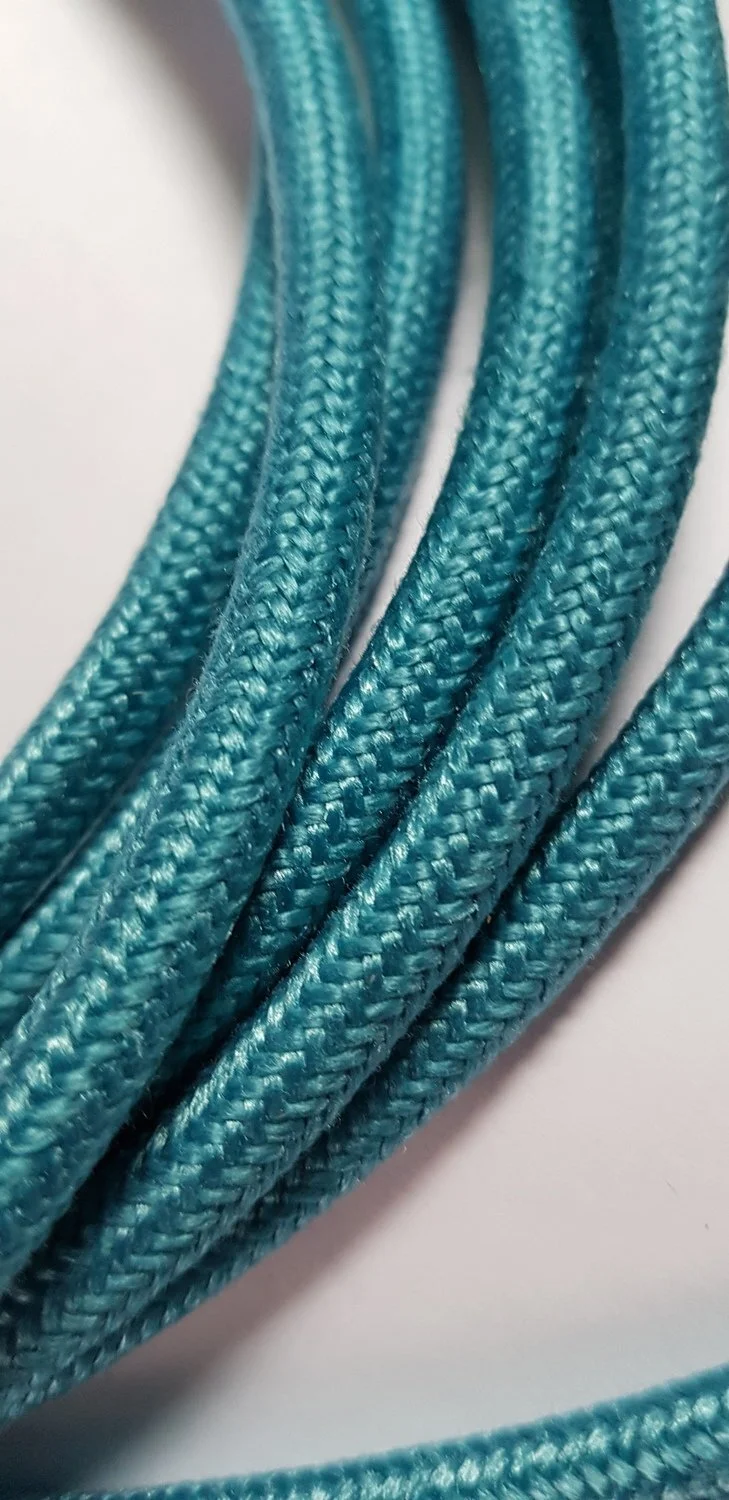 Turquoise Fabric 3-core Electrical Cable (1-metre)