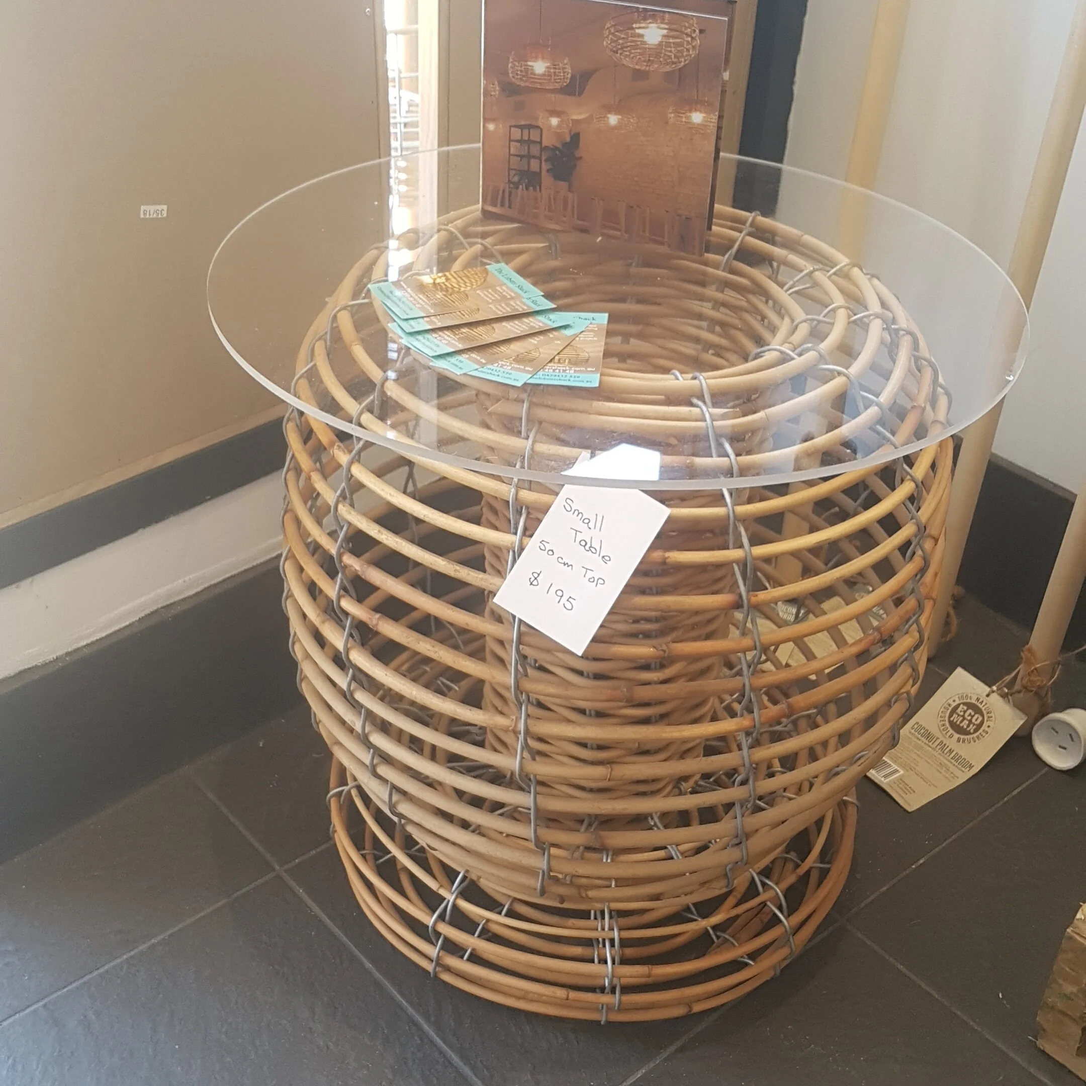 Side Table with Clear Acrylic Top