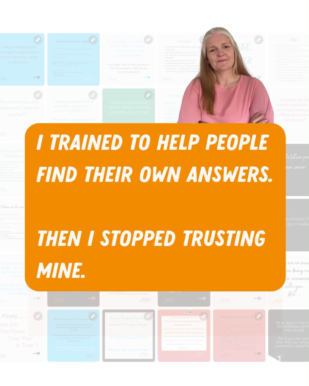I followed the expert advice and ended up building a business I didn&rsquo;t really want.

When I trained as a coach, I developed a deep appreciation for the power of helping people find their own answers, rather than giving them mine.

Yet when it c