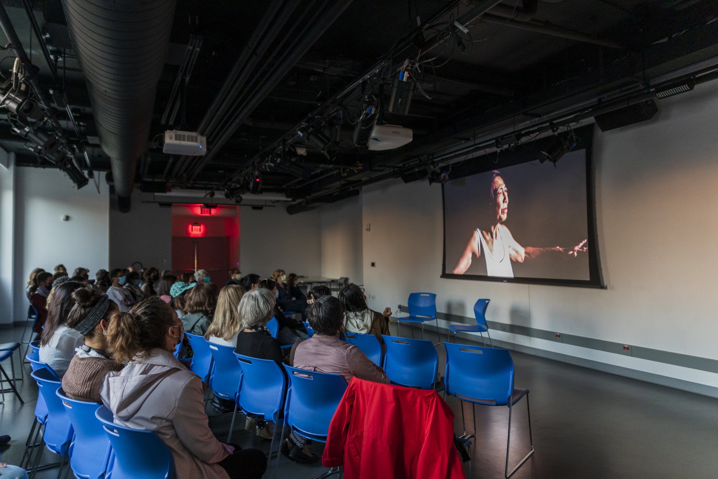 Audiences at the Opening Reception of Soyoung L Kim's "GHOST ROOTS: A New 강강술래 Ganggangsullae"