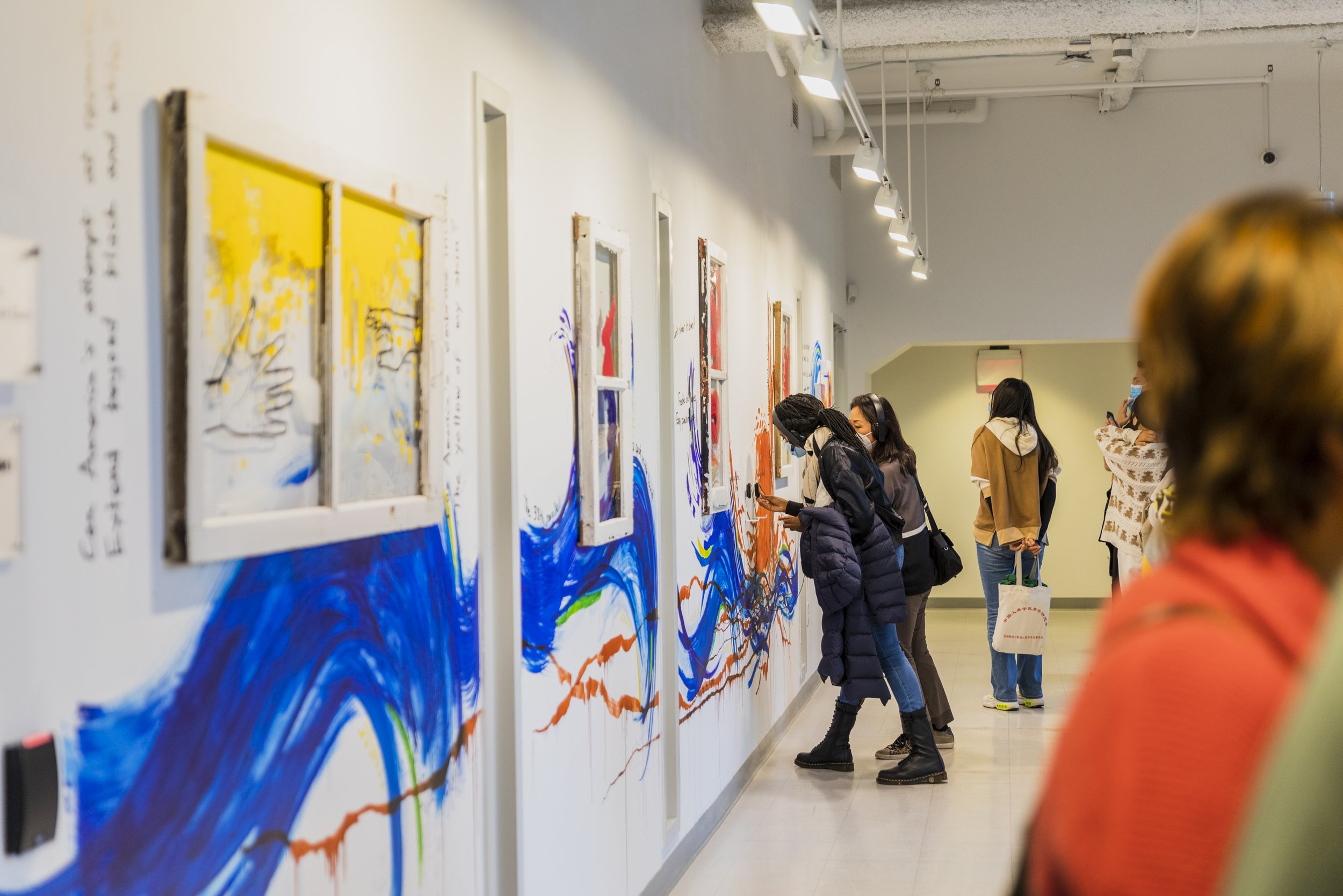 Audiences at the Opening Reception of Soyoung L Kim's "GHOST ROOTS: A New 강강술래 Ganggangsullae"