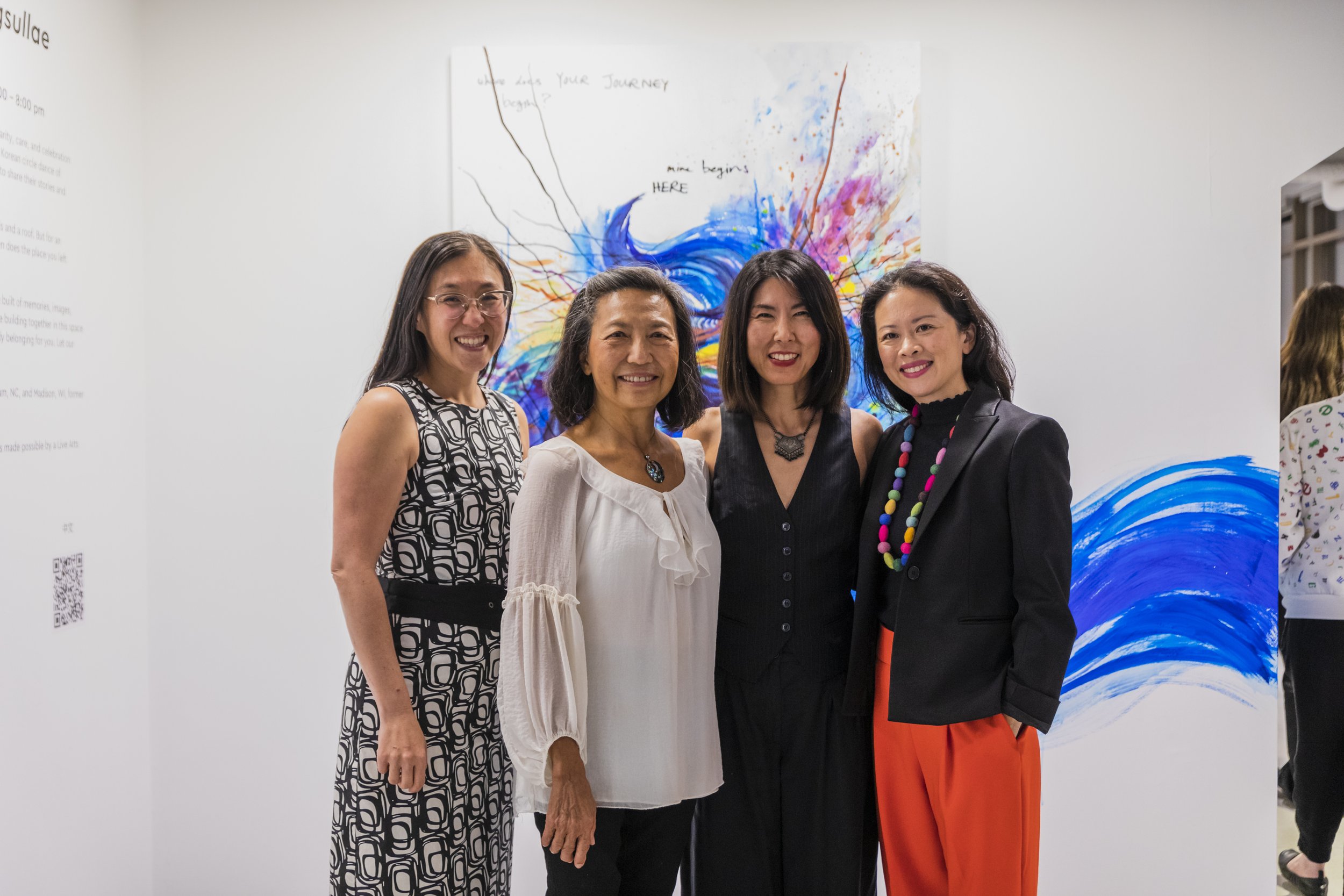 Left to Right: Pao Arts Center Director Cynthia Woo, Choreographer and Dancer Fernadina Chan, “GHOST ROOTS” Creator Soyoung L Kim, Praise Shadows Art Gallery CEO Founder and CEO Yng-Ru Chen