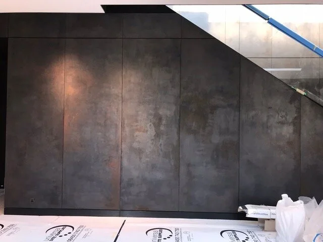 Creation of corten steel-effect panels