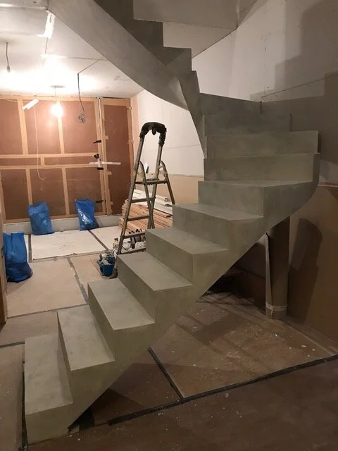 Repair of cast concrete staircase