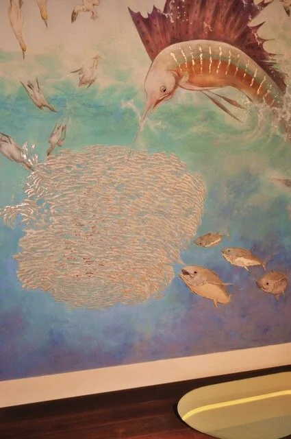 Landing area under-the-sea mural