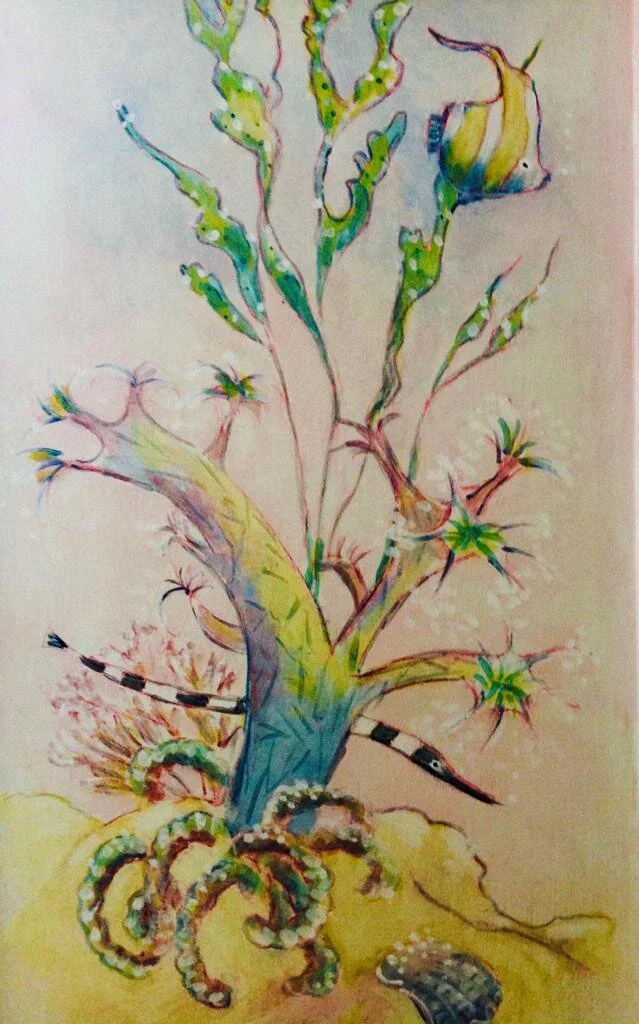 Child's bedroom seahorse mural