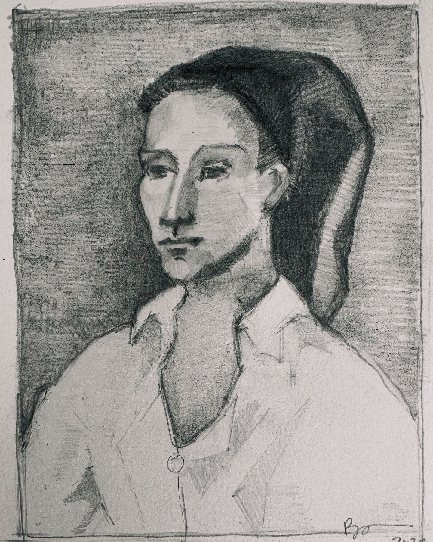 Sketch of:
Young Man From G&oacute;sol
Pablo Picasso, 1906

#rrscoportrait 
#pencilsketch
#picassocopy