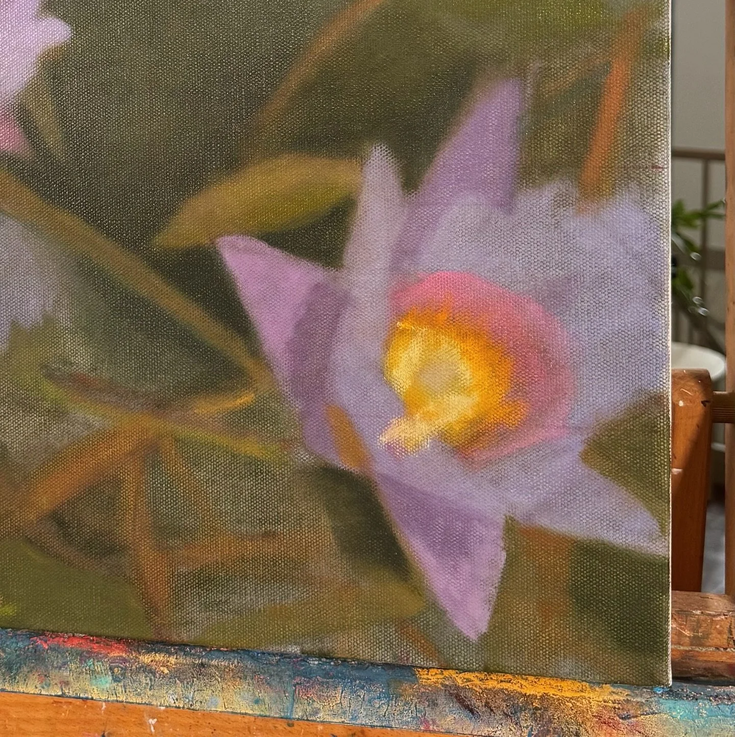 Detail of a lotus flower commission -  inspired by a treasured memory - is beginning to bloom in the studio. 

🪷
#commission 
#representationalpainting 
#oilpaintings
#lotusflowers
#rrsco