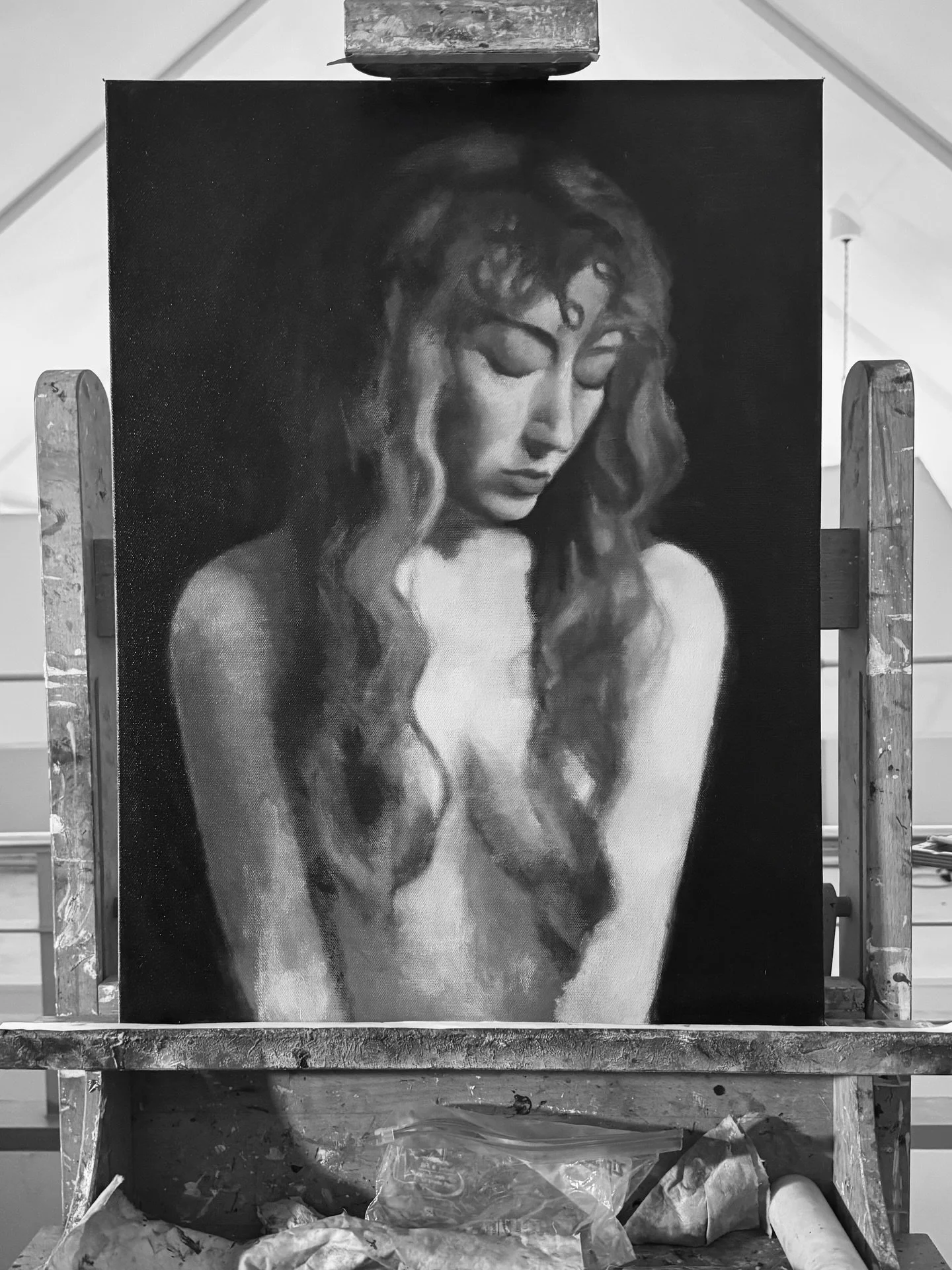 I began this portrait early in 2024.

Then two years of back-to-back commissions unfolded, each one met fully.

She waited patiently.

As the year comes to a close, I&rsquo;m back with her.

A reminder that no matter how full the calendar becomes, th