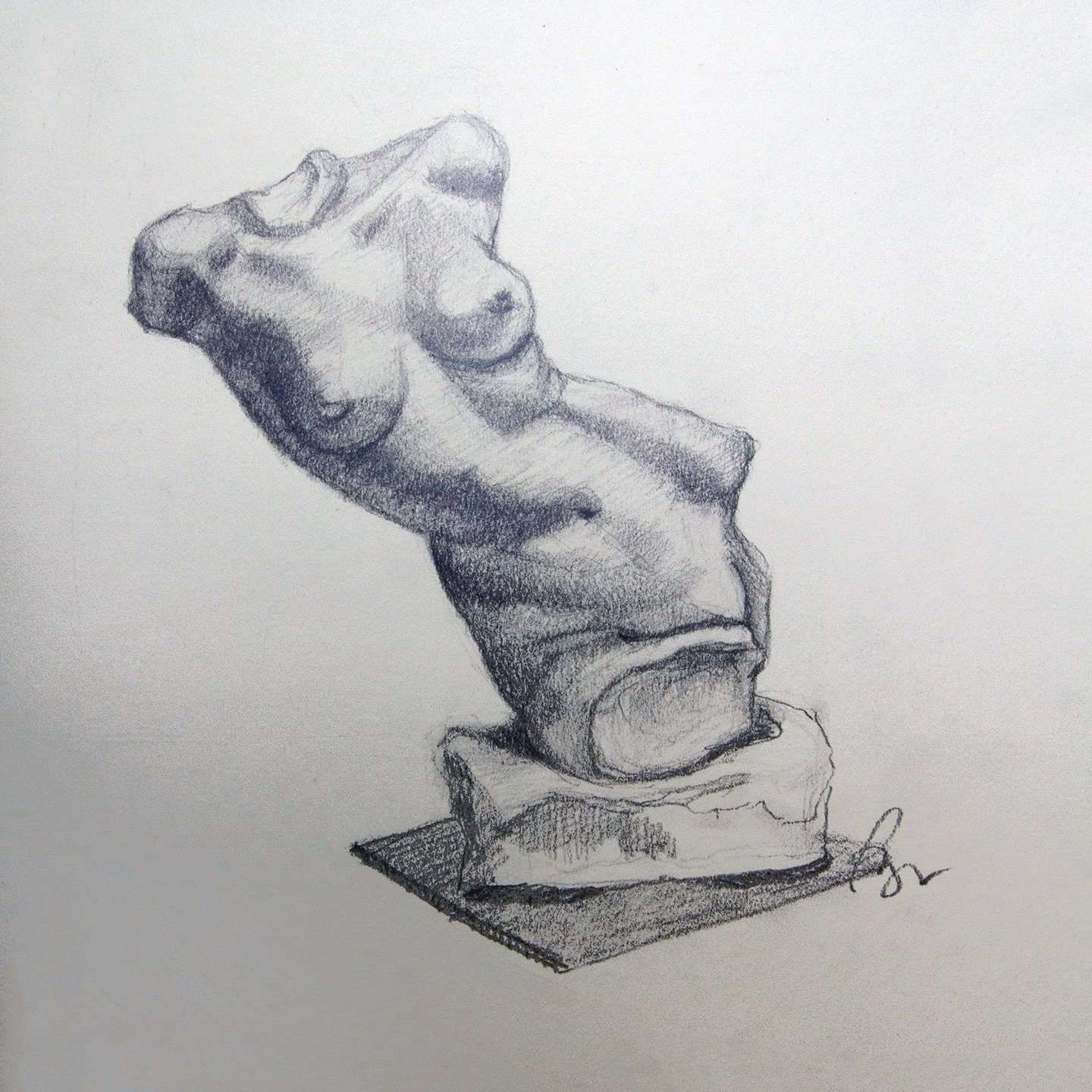 🩶
Spent part of the weekend slowly rendering this form on paper.

A beautiful figure studied from a sculpture whose maker remains unknown.