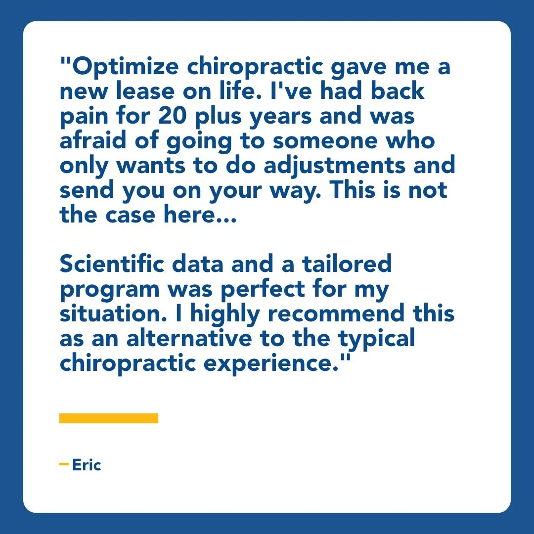 20 years of back pain &mdash; and still hesitant to try chiropractic.

That hesitation makes sense.

A lot of people have had the &ldquo;adjustment and out the door&rdquo; experience or know someone who has.

That&rsquo;s not what we do here.
