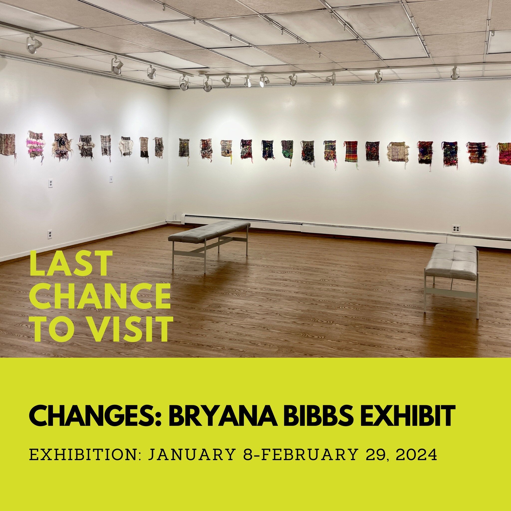 Last chance to view the Changes: Bryana Bibbs Exhibition! We are sad to see these 79 vibrant weavings from @bryanabibbs Journal Series of 2020 leave our gallery, so be sure to come on by before February 29th.

This exhibit features seventy-nine vibra