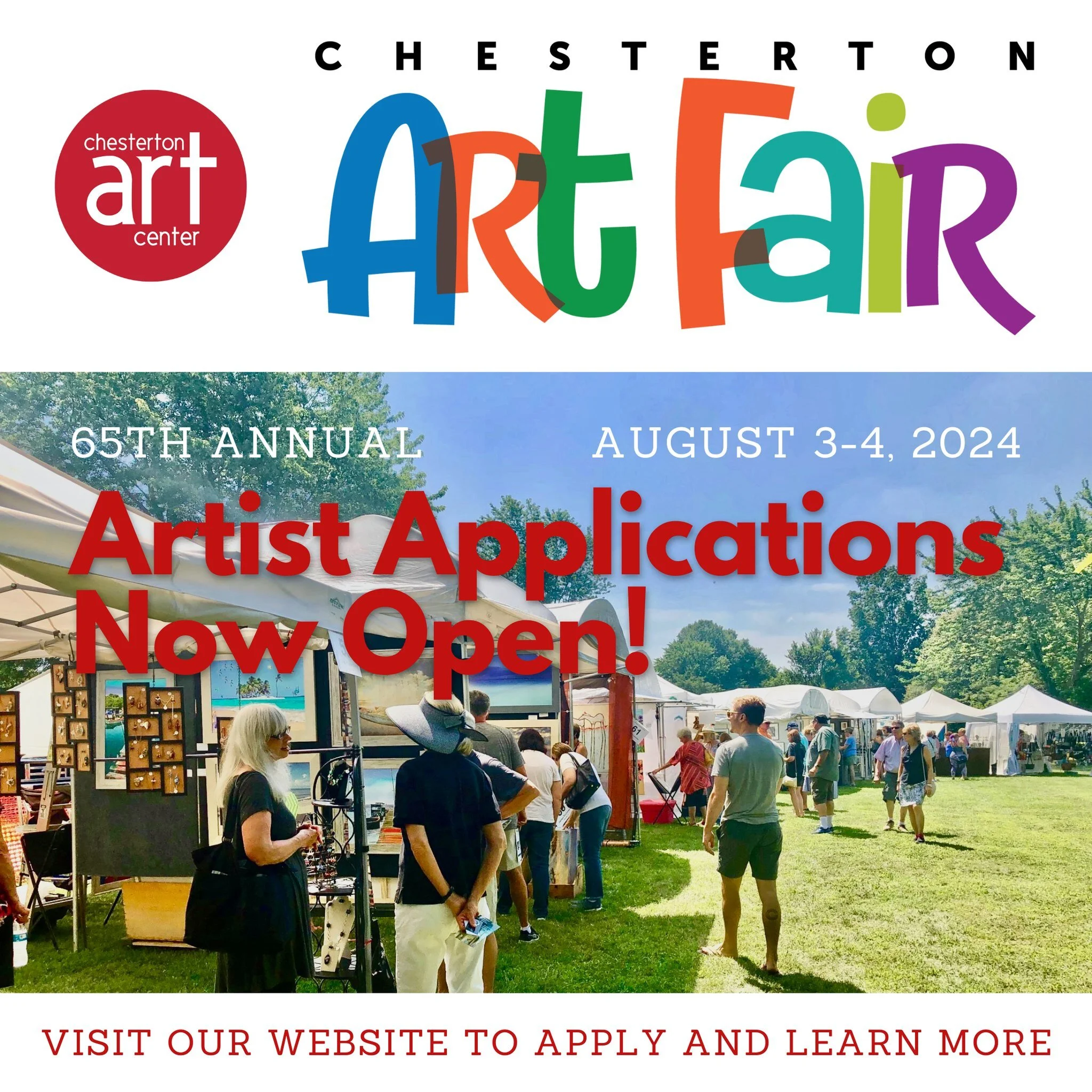 CALLING ALL ARTISTS: There are 2 months left to submit your Chesterton Art Fair artist applications to be a part of this wonderful summertime event that supports artists and art in the community!

Visit www.chestertonart.org/chesterton-art-fair or cl