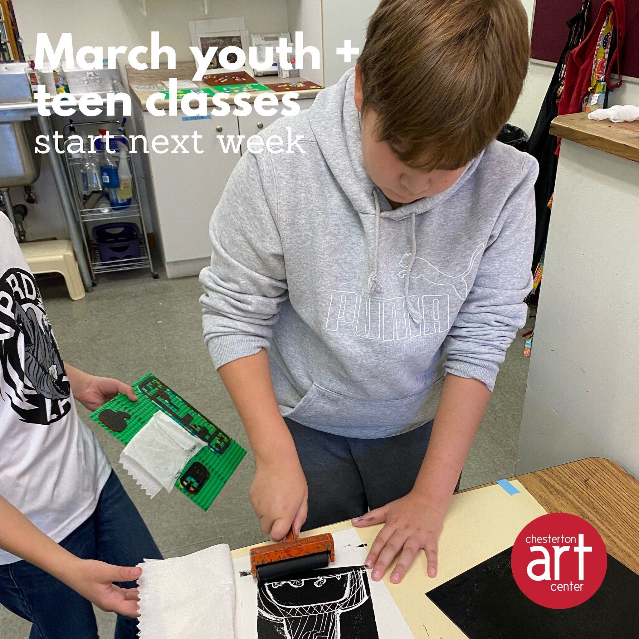 REMINDER! March Youth + Teen classes being next week, be sure to sign up your young artist to fill their month with sculpting, self-expression, painting, and printmaking.
 
For more information and registration, visit www.chestertonart.org/youth-and-