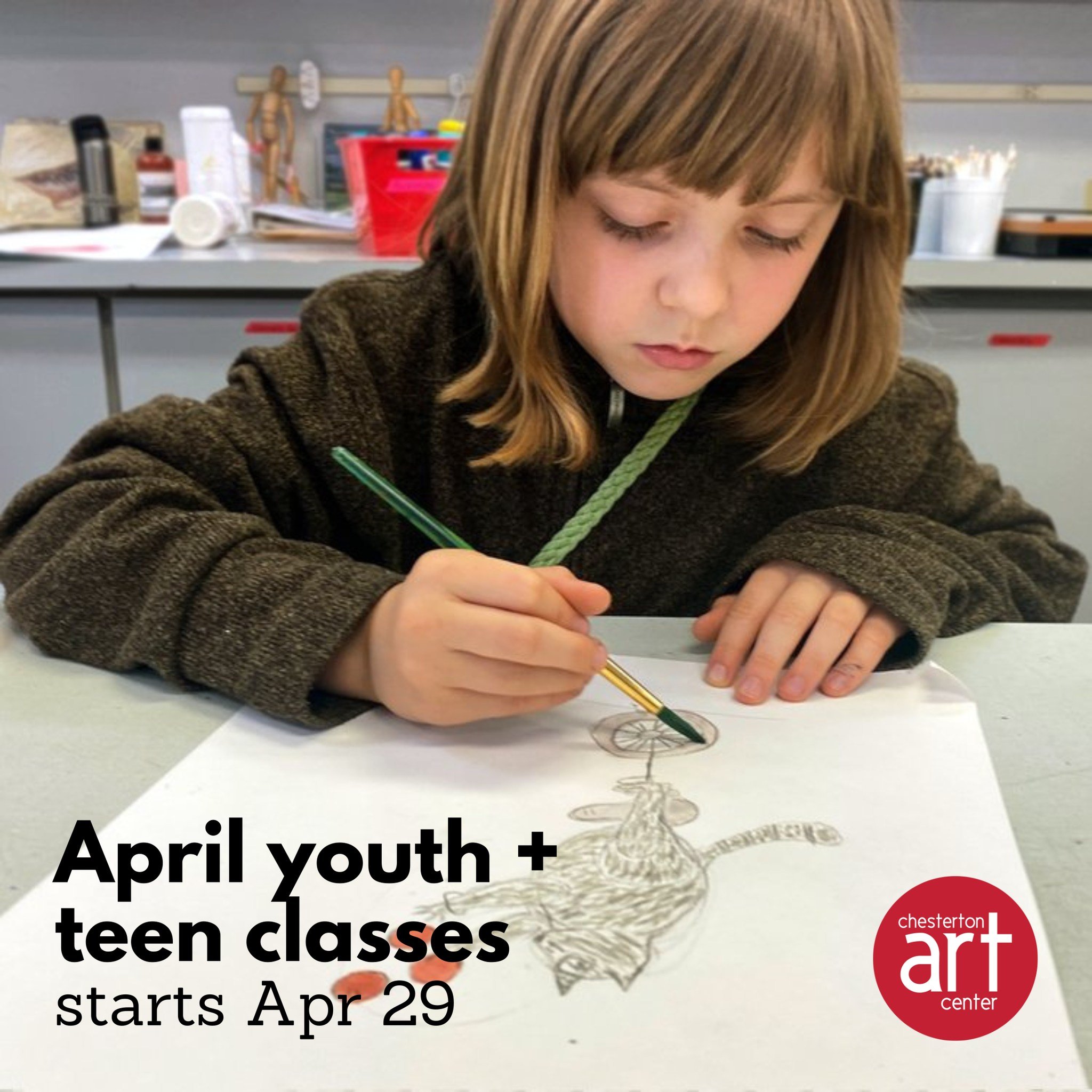 REMINDER! May Youth + Teen classes being next week, be sure to sign up your young artist to fill their month with mythical creature paintings, figure drawings, and sculpting.

🟠 For more information and registration, visit www.chestertonart.org/yout