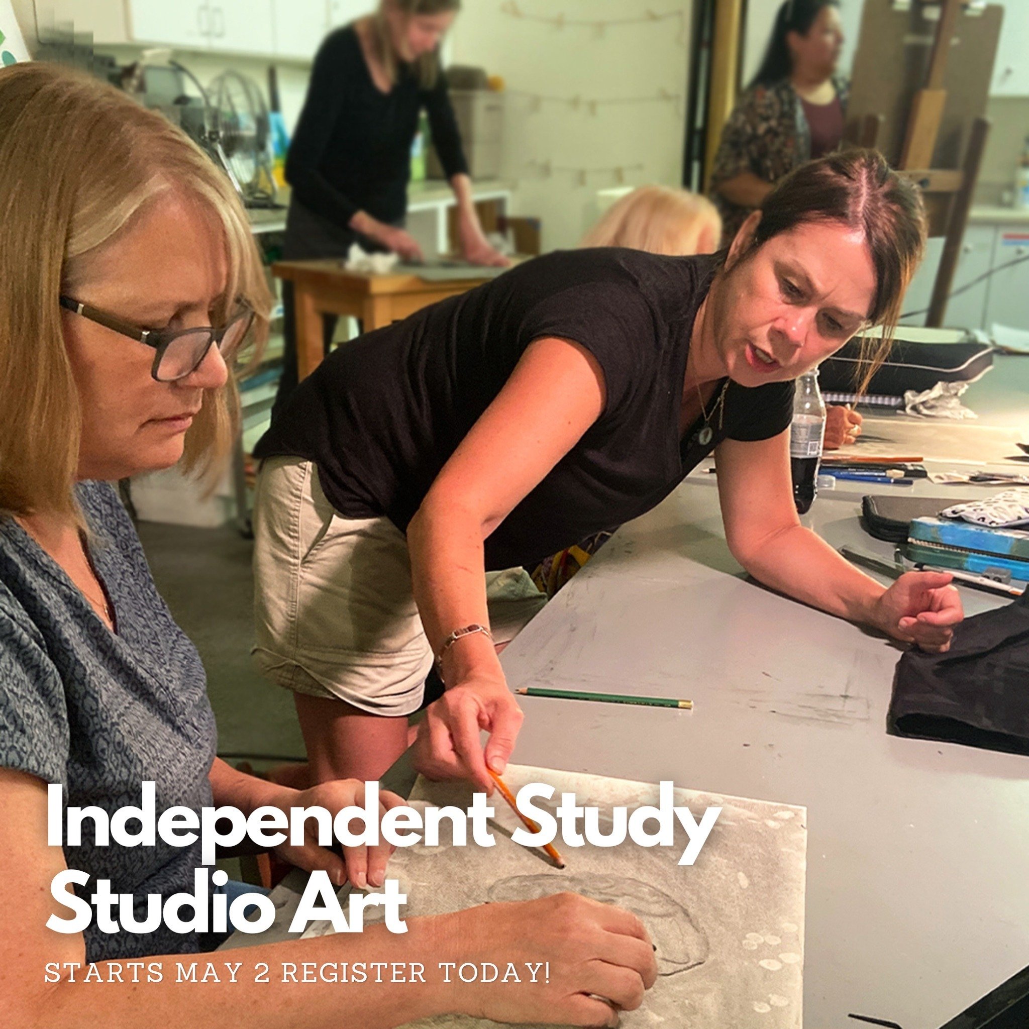 Level up your artistry and make time to create! Register today for our Independent Study Studio Art class.

🔴 Independent Study Studio Art (18+) 5-class session / Tuesday, April 30-May 28 from 10:30 AM-12:30 PM

With guidance from Diana Stezalski, t