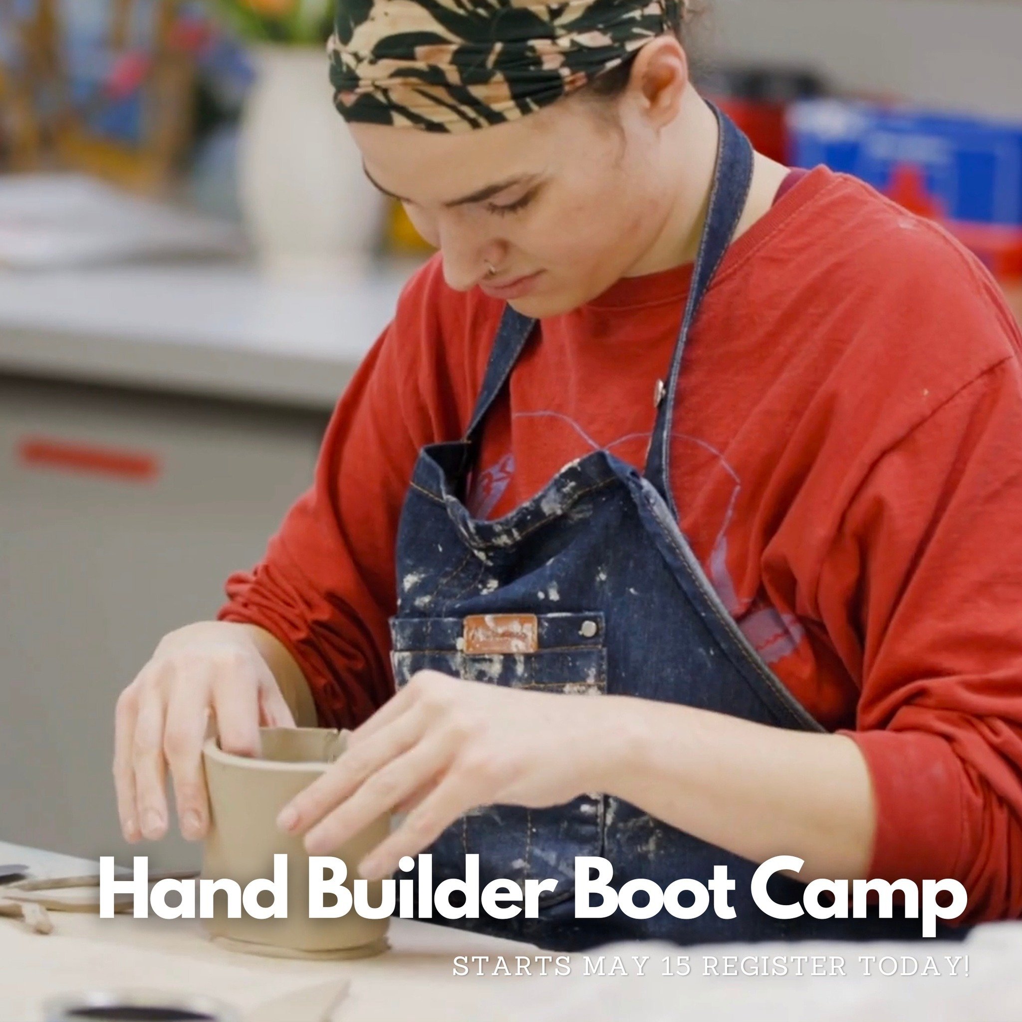 Pinch, coil, and glaze! Register today for our Hand Builder Boot Camp to learn the basics of clay, or to work on an independent project.

🔵 Hand Builder Boot Camp (18+) 3-class session / Wednesday, May 15-29 from 9 AM-12 PM

With guidance from Maure
