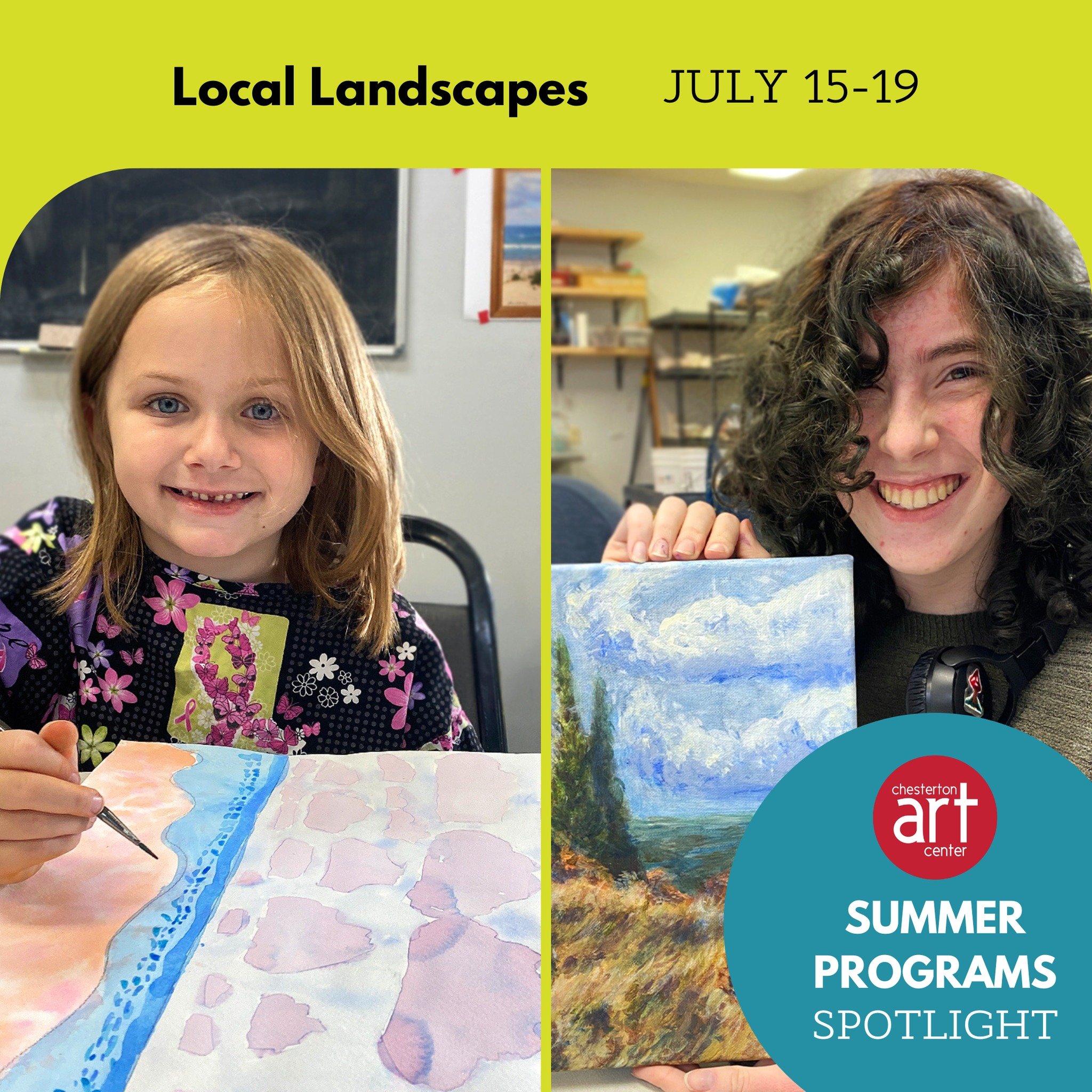 This week's Summer Program Spotlight features the Local Landscapes Summer Art Camp, perfect for those with an interest in nature and the Indiana Dunes!

🟢 Local Landscapes / July 15-19 / Ages 5-9 from 8:30-11 AM / Ages 10+ from 12-2:30 PM / Instruct