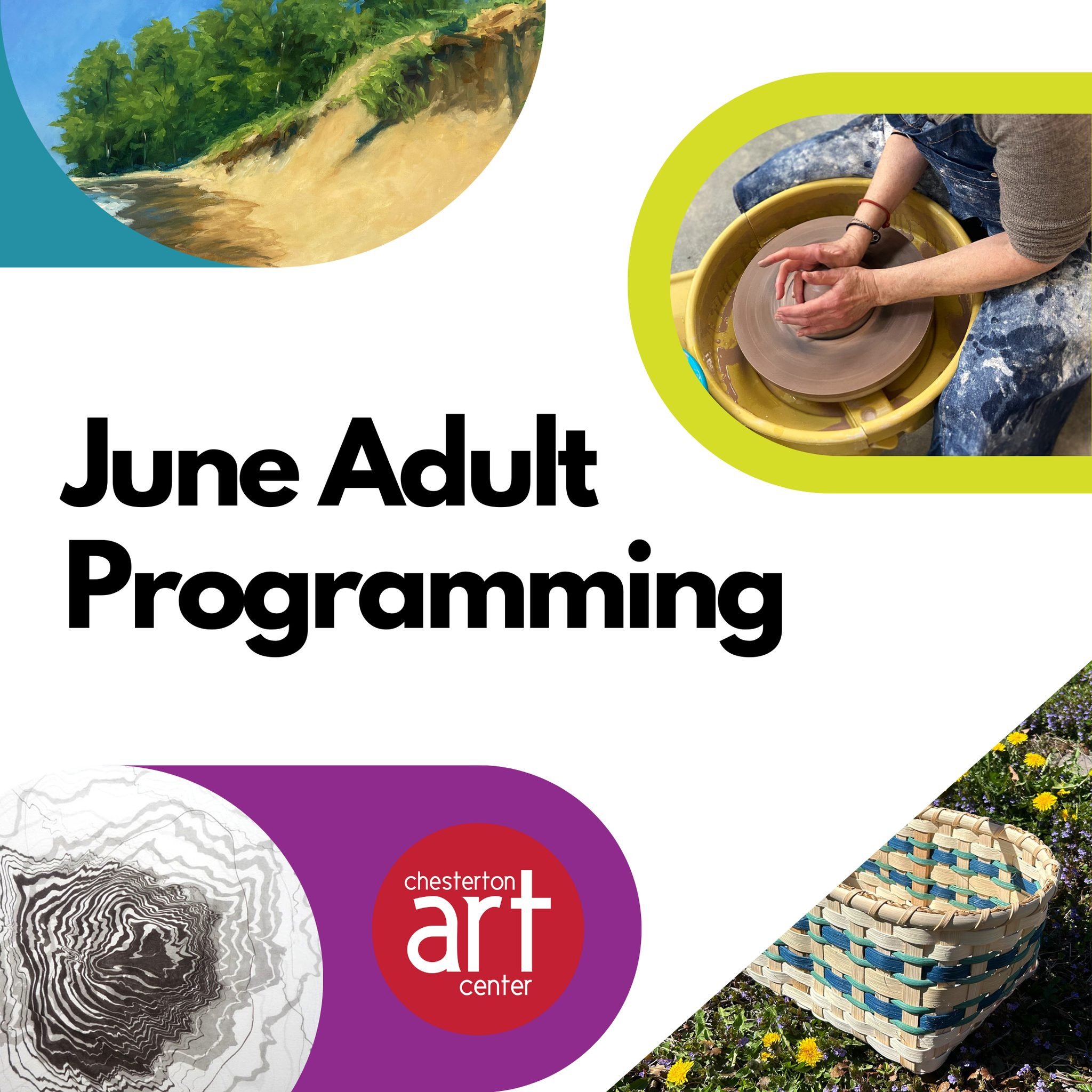 It's time to make the leap and learn something NEW this June! Make art a priority this month, we hope to see you there.

🟣 For more information and registration, visit www.chestertonart.org/adult-classes-and-workshops, call our office at (219) 926-4