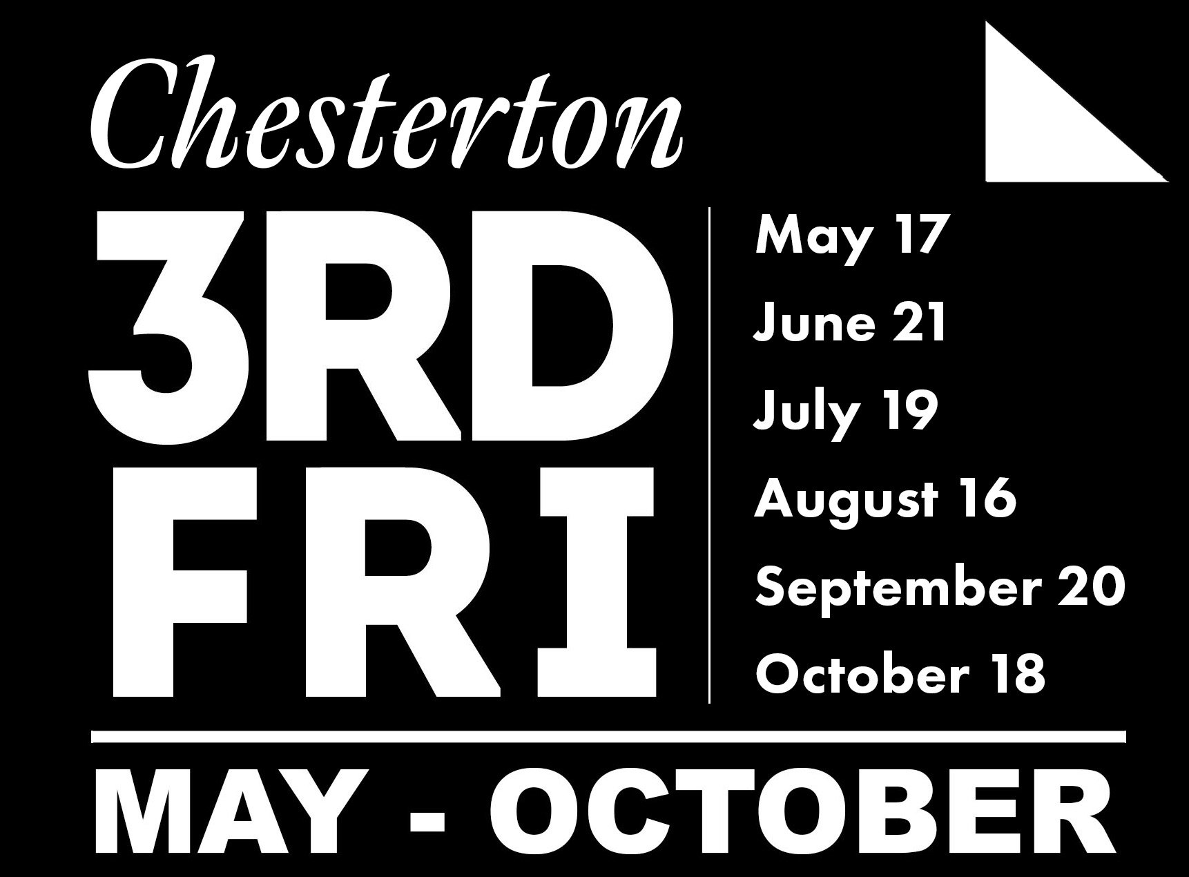 Tomorrow is the big day--Chesterton Third Friday! Join us and all of our amazing neighbors for an evening of art, shopping, dining, drinking, and more kicking off at 4PM! 

We'll be hosting receptions for our two May exhibits along with delicious lig