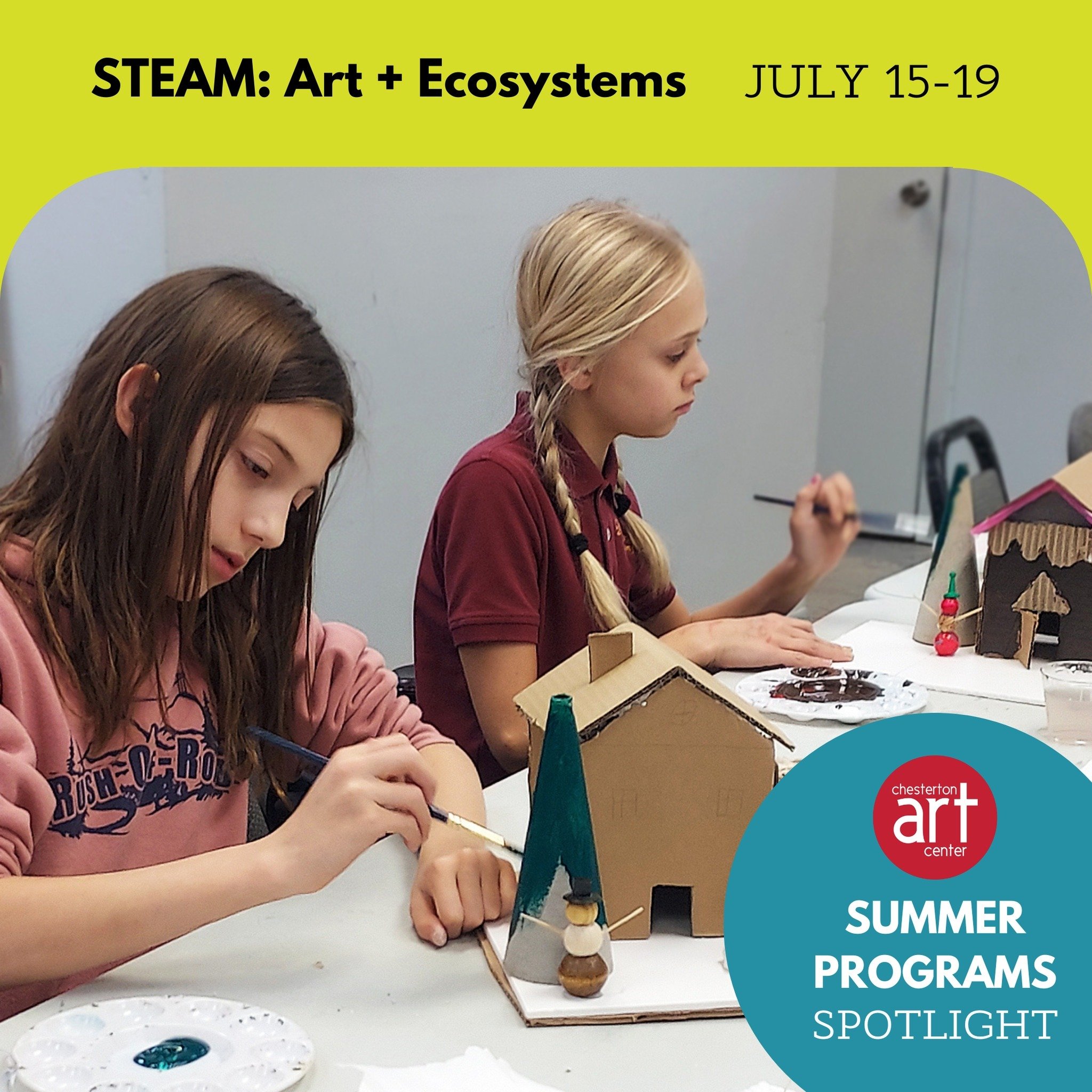 This week's Summer Program Spotlight features the STEAM: Art + Ecosystems Summer Art Camp, a wonderful option for those interested in art, science, and sculpting.

🟢 STEAM: Art + Ecosystems / July 15-19 / Ages 9-12 from 12-2:30 PM / Instructor Emily