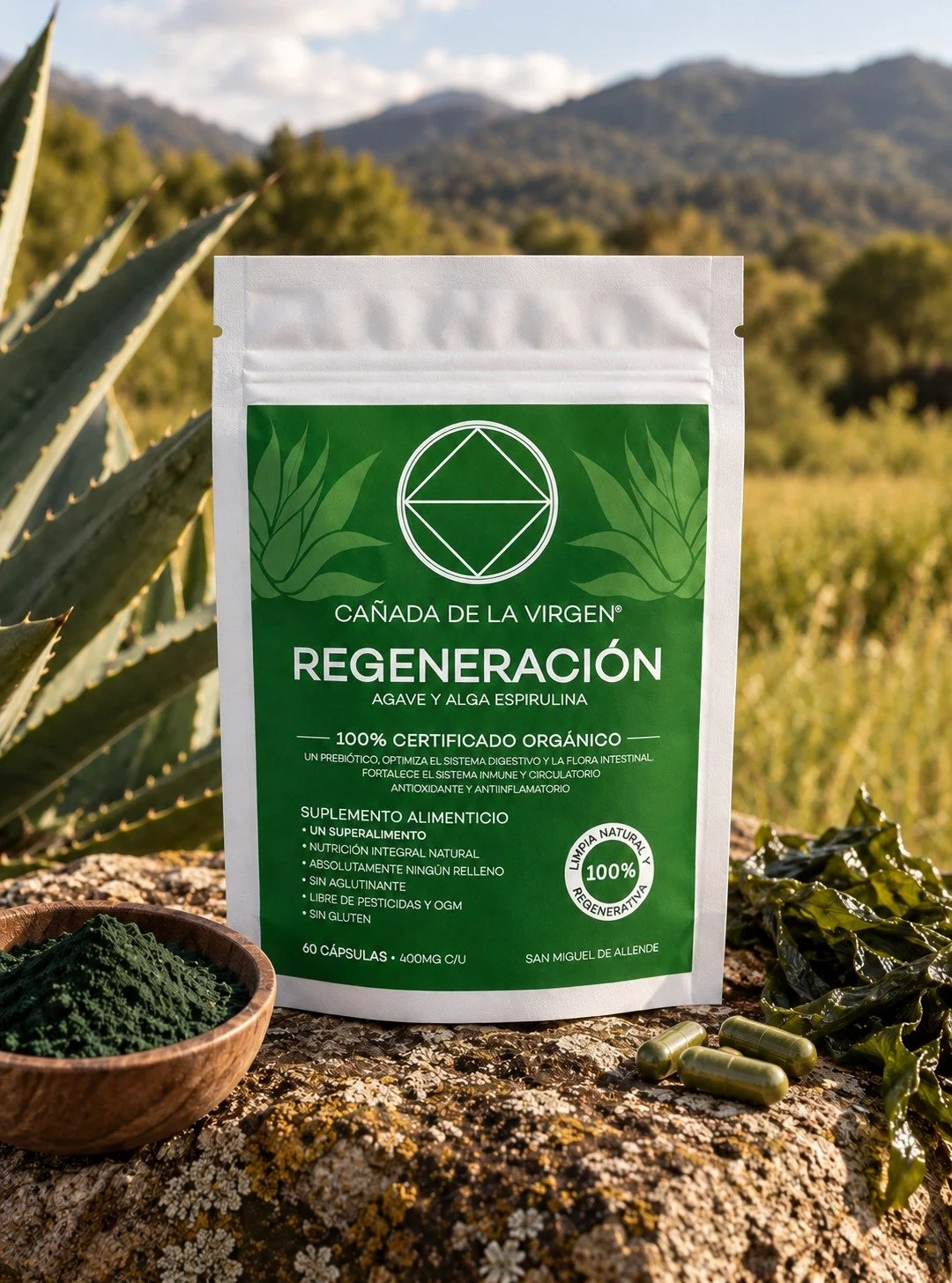 Cápsulas de Regeneración: Agave y Spirulina (60 Caps)