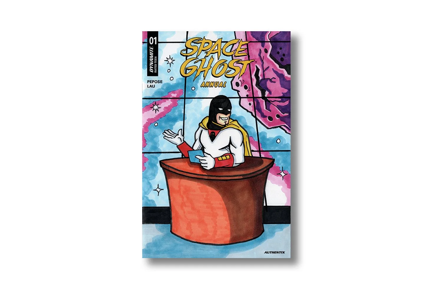 Space Ghost Sketchcover drawn in ink and marker by Kevin Maher