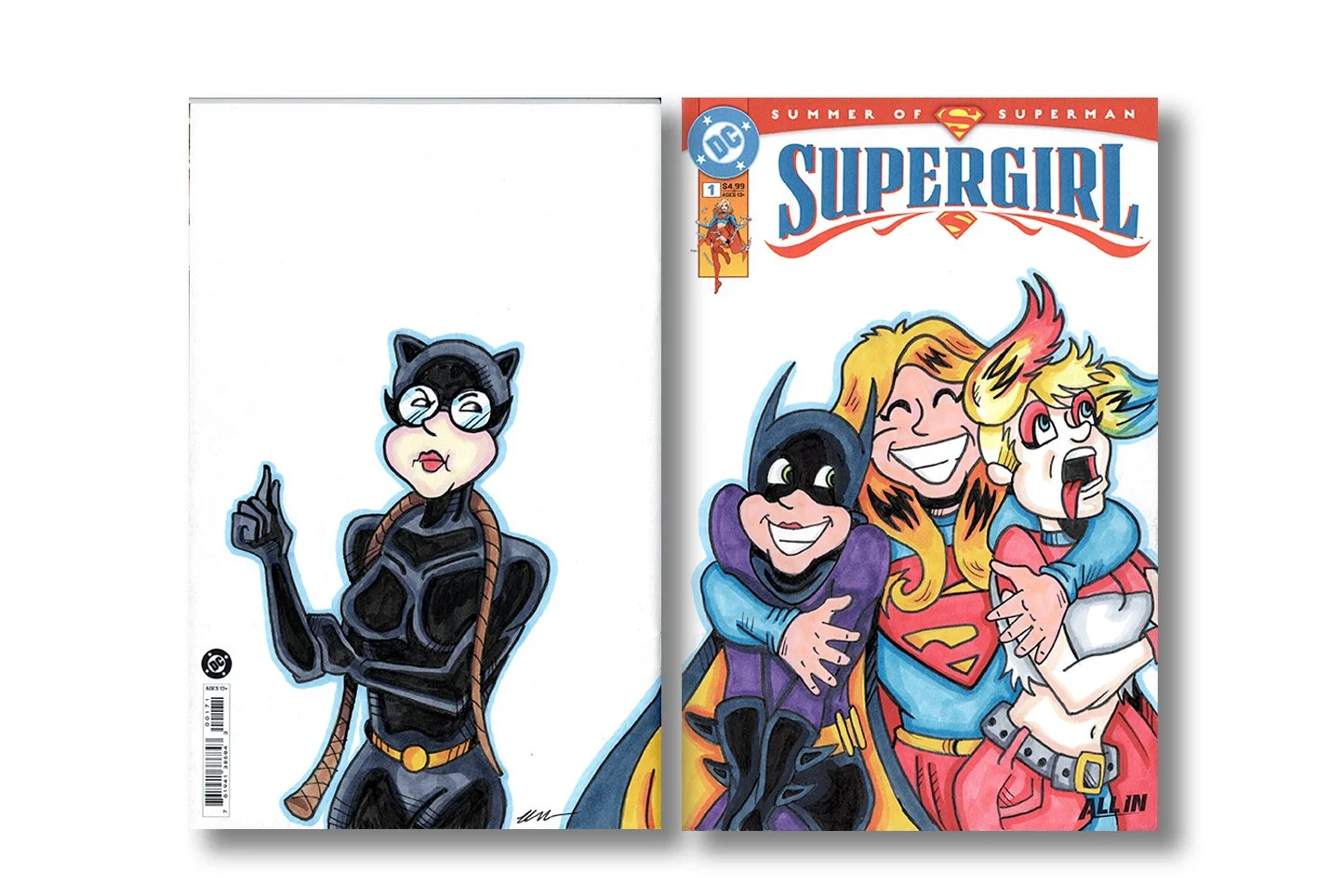 Supergirl Sketchcover drawn in ink and marker by Kevin Maher