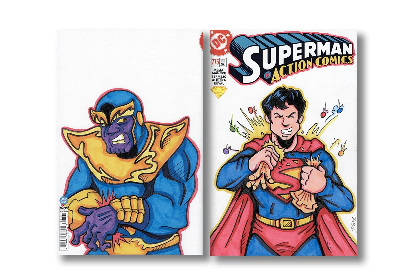 Superman Sketchcover drawn in ink and marker by Kevin Maher