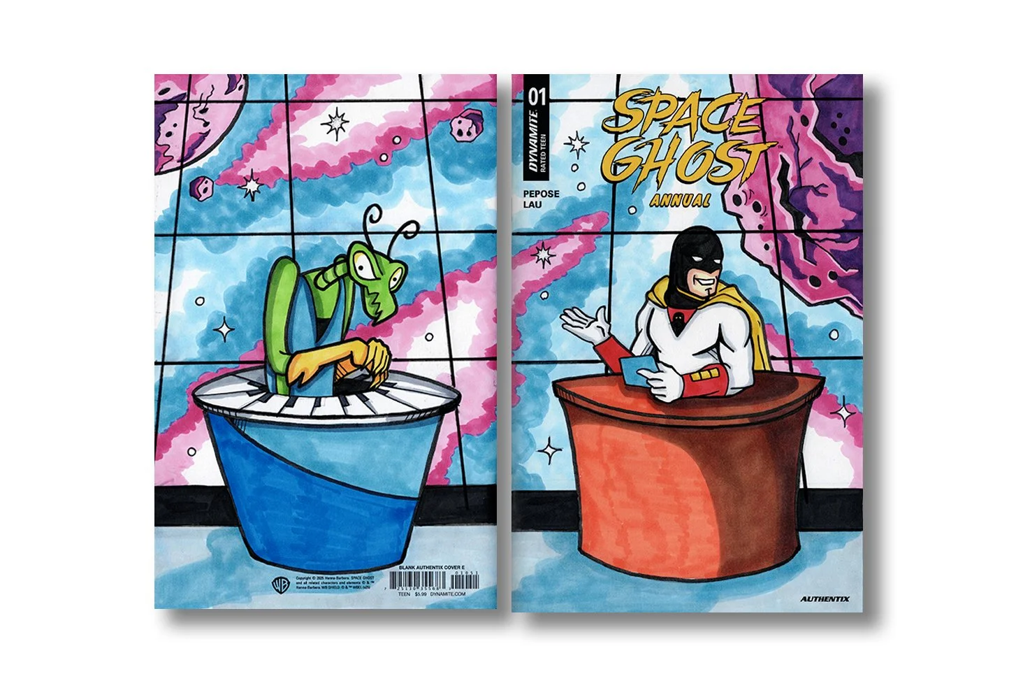 Space Ghost Sketchcover drawn in ink and marker by Kevin Maher