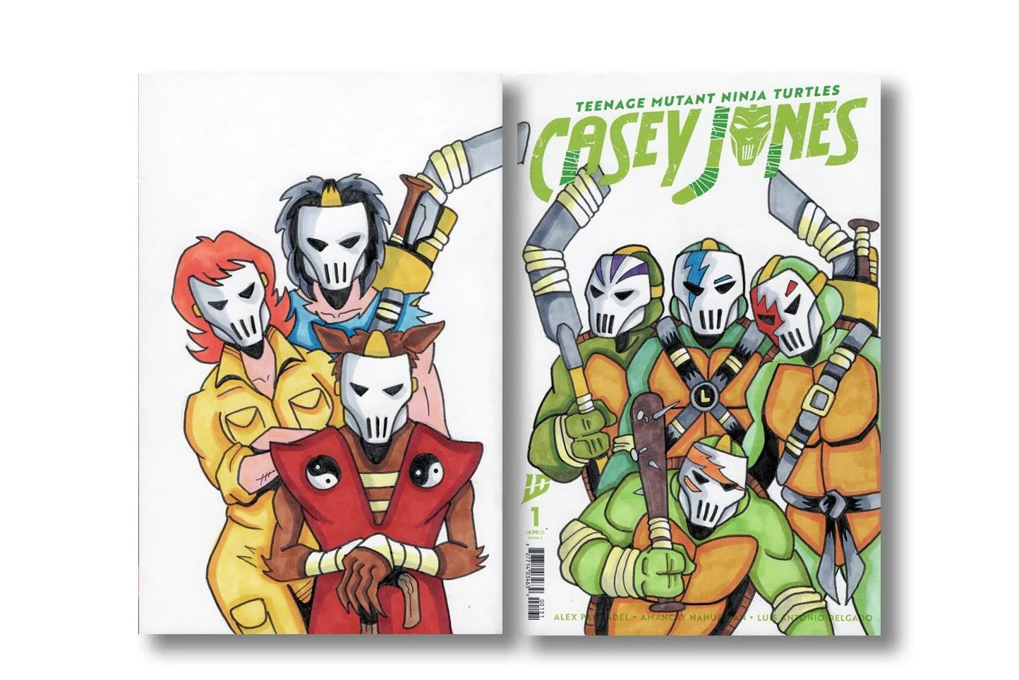 Casey Jones Sketchcover drawn in ink and marker by Kevin Maher
