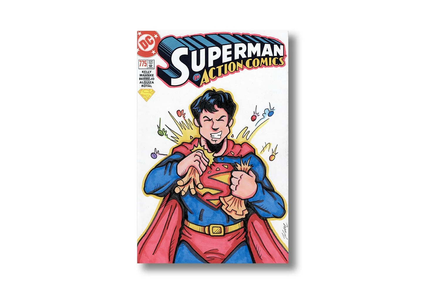 Superman Sketchcover drawn in ink and marker by Kevin Maher