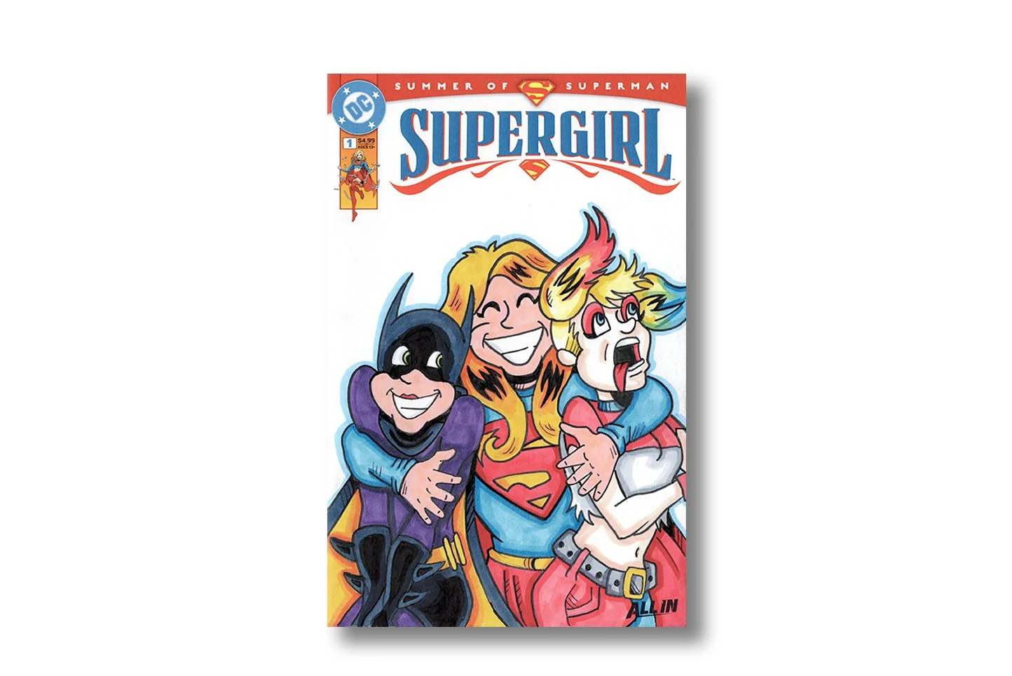 Supergirl Sketchcover drawn in ink and marker by Kevin Maher