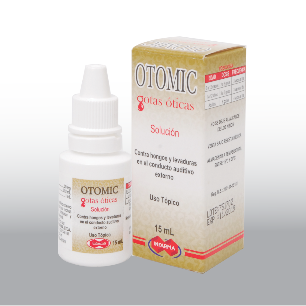 Otomic es un antifúngico ótico que contiene miconazol y acido acético. — INFARMA Otomic es un antifúngico ótico que contiene miconazol y acido acético. — INFARMA