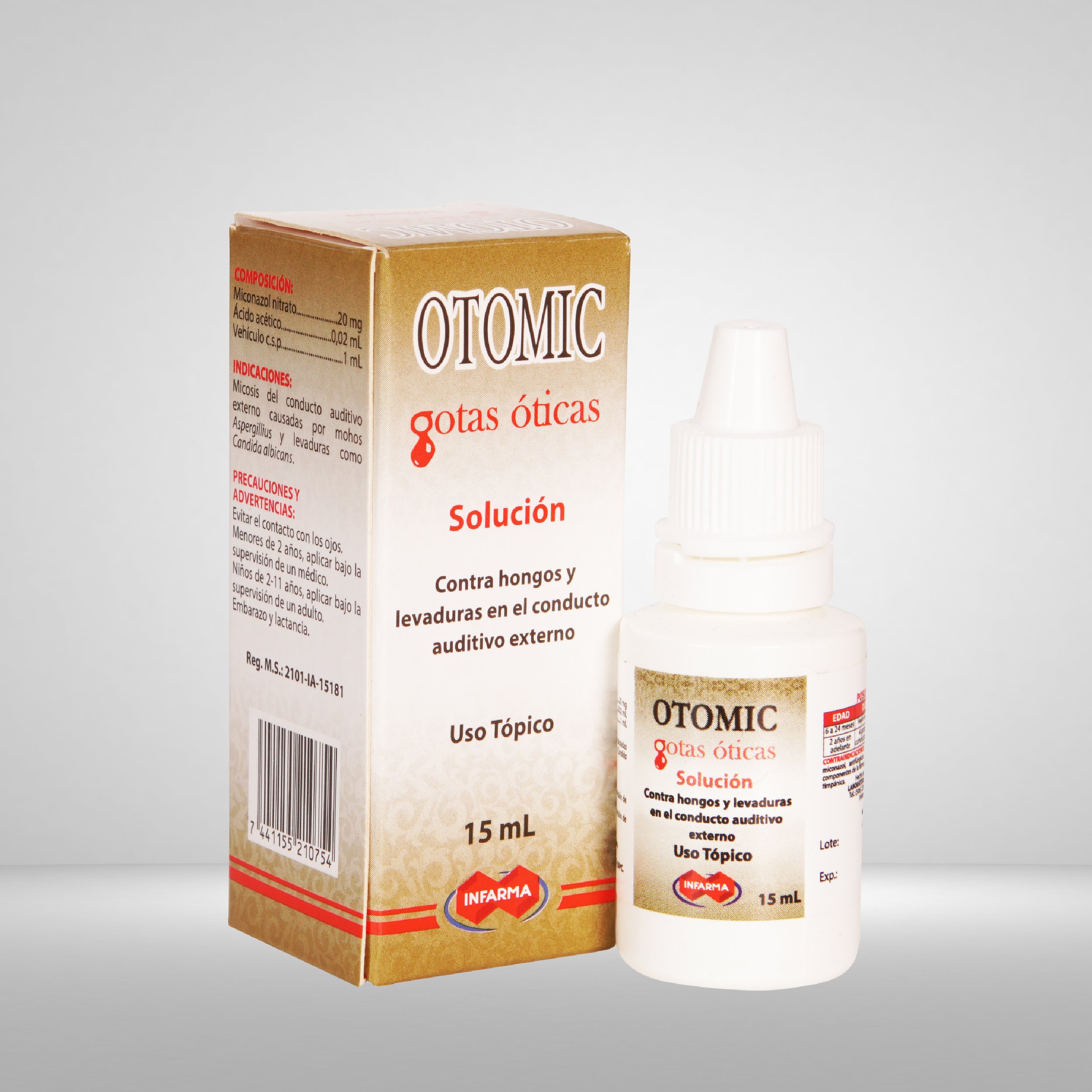 Otomic - Antifúngico ótico que contiene miconazol y acido acético