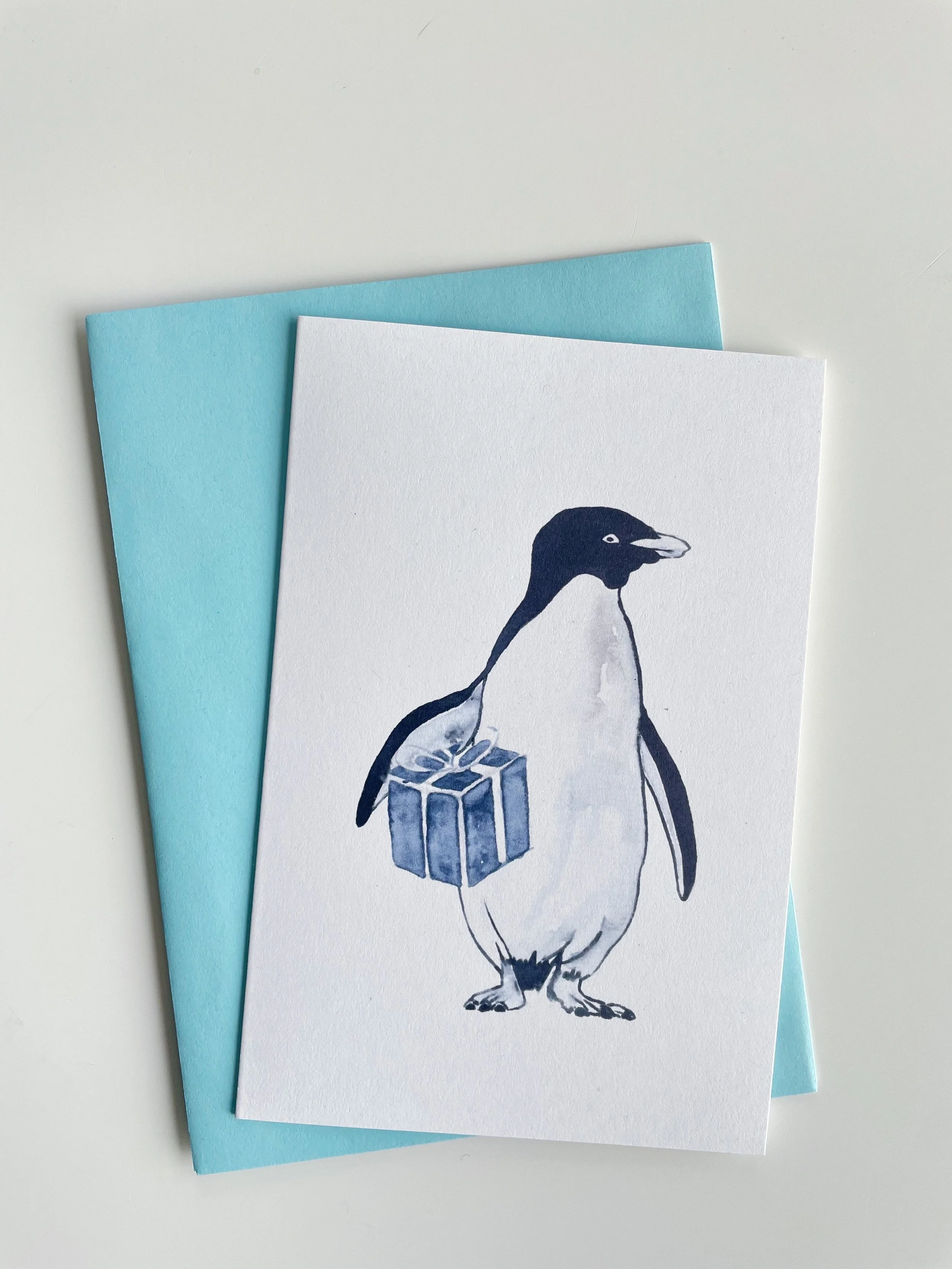 StudioReta DIY watercolor Greeting card Penguin
